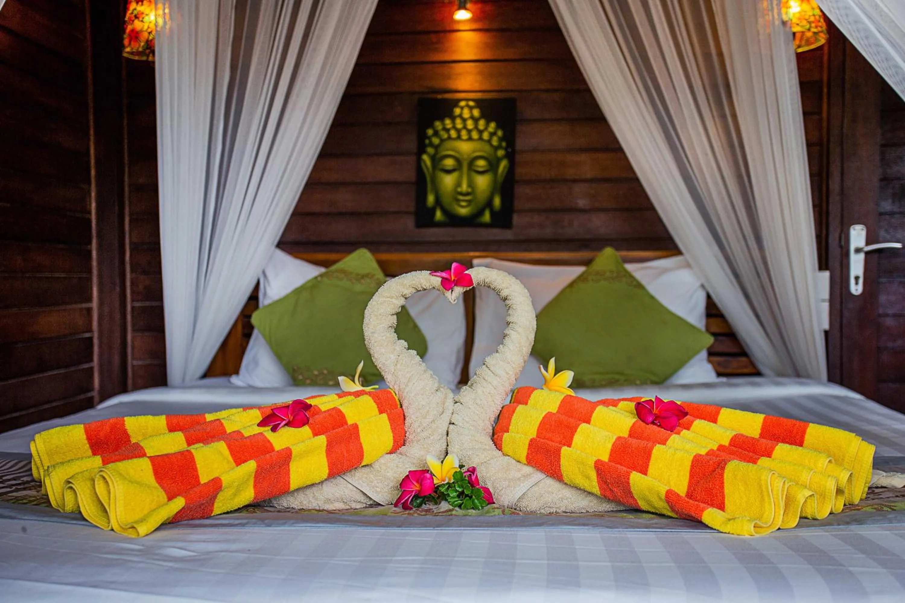 Bed in Nanuk's Bungalows