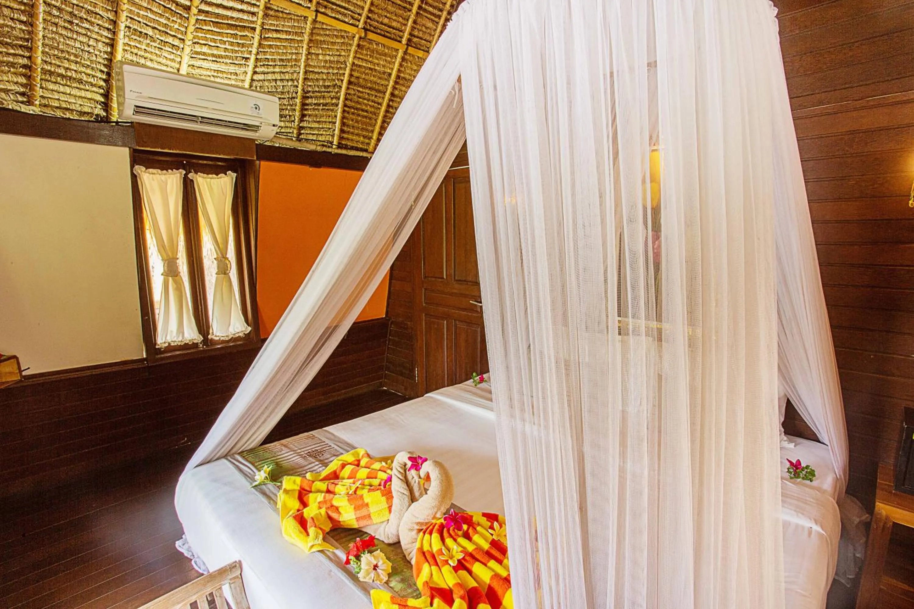 Bed in Nanuk's Bungalows