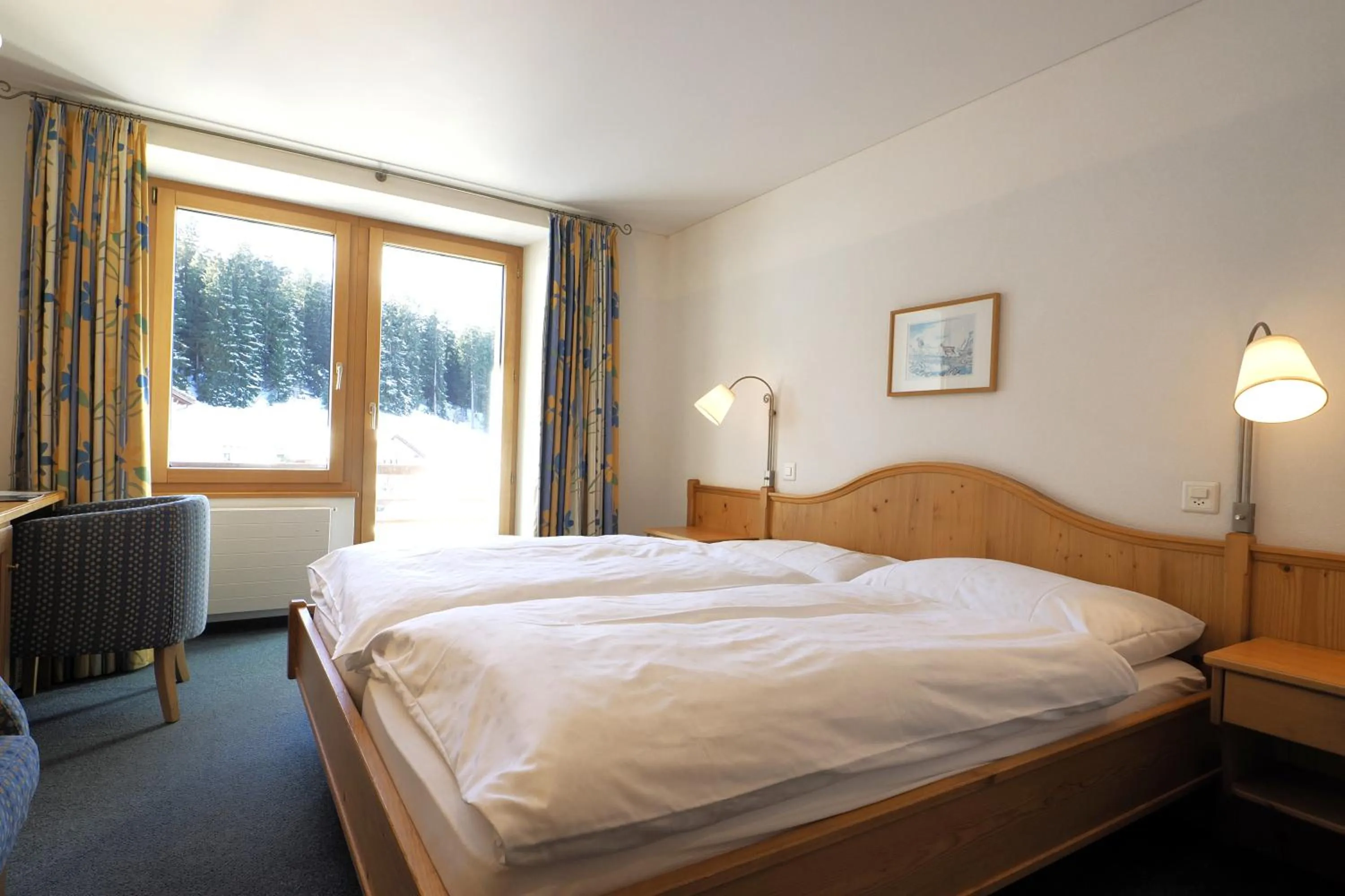 View (from property/room), Bed in Hotel Alpina Parpan