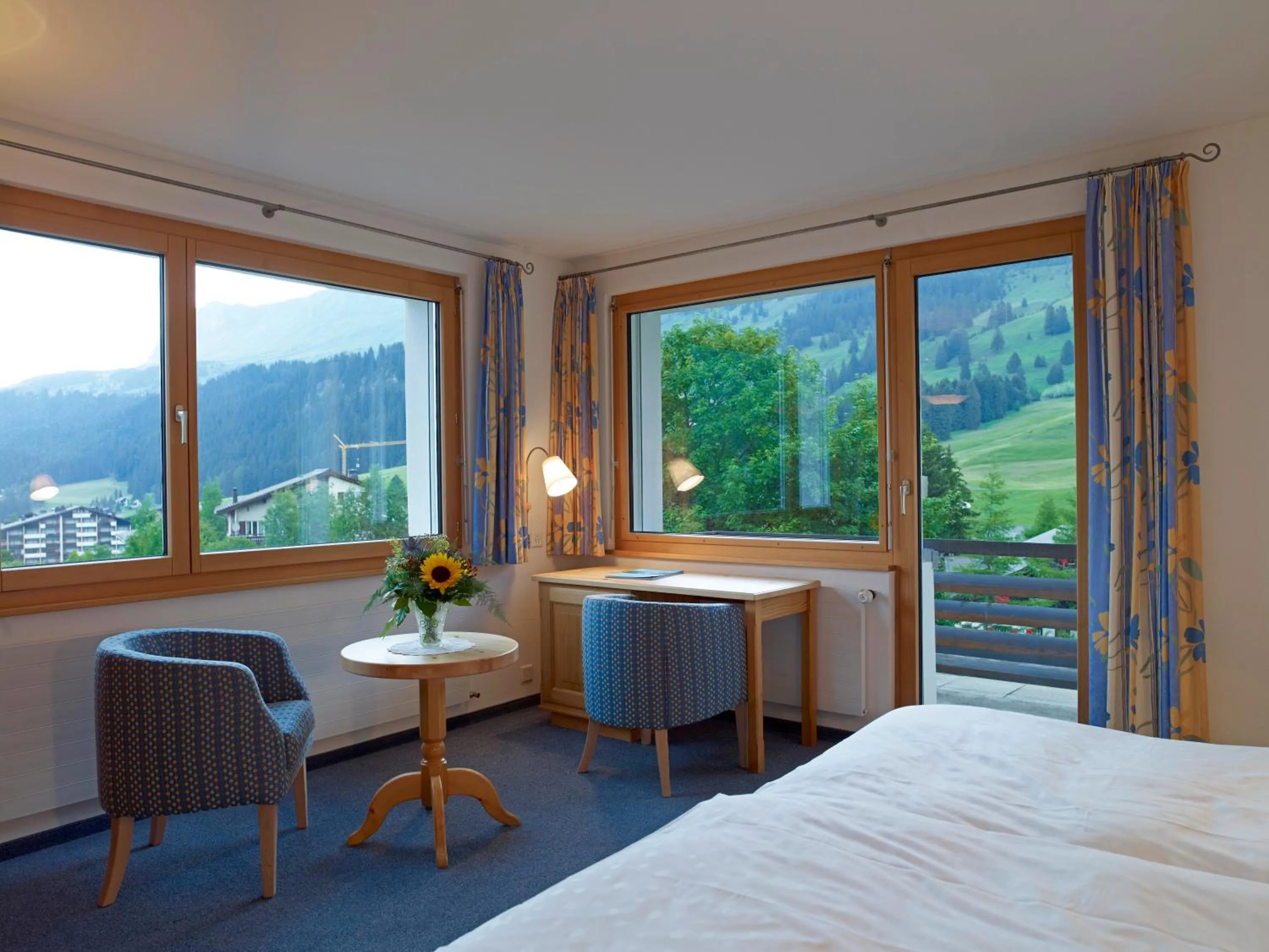 View (from property/room), Bed in Hotel Alpina Parpan