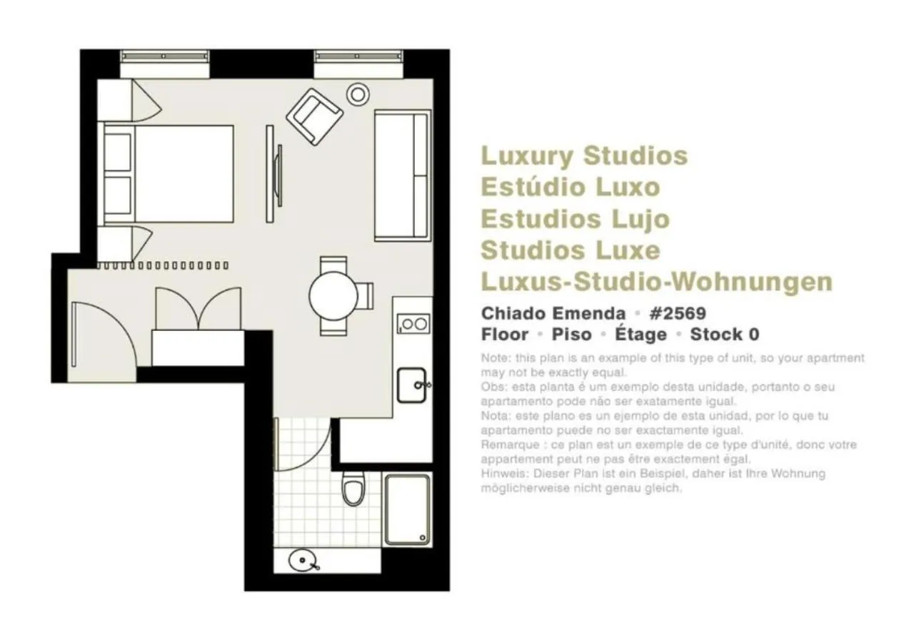 Floor plan in Lisbon Serviced Apartments - Chiado Emenda