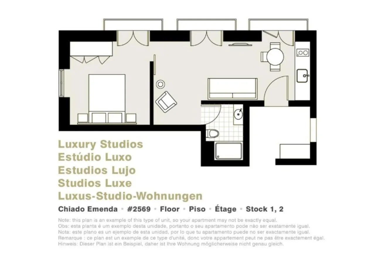 Floor plan in Lisbon Serviced Apartments - Chiado Emenda