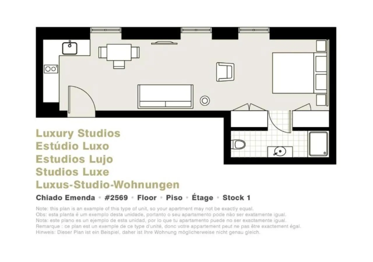 Floor plan in Lisbon Serviced Apartments - Chiado Emenda