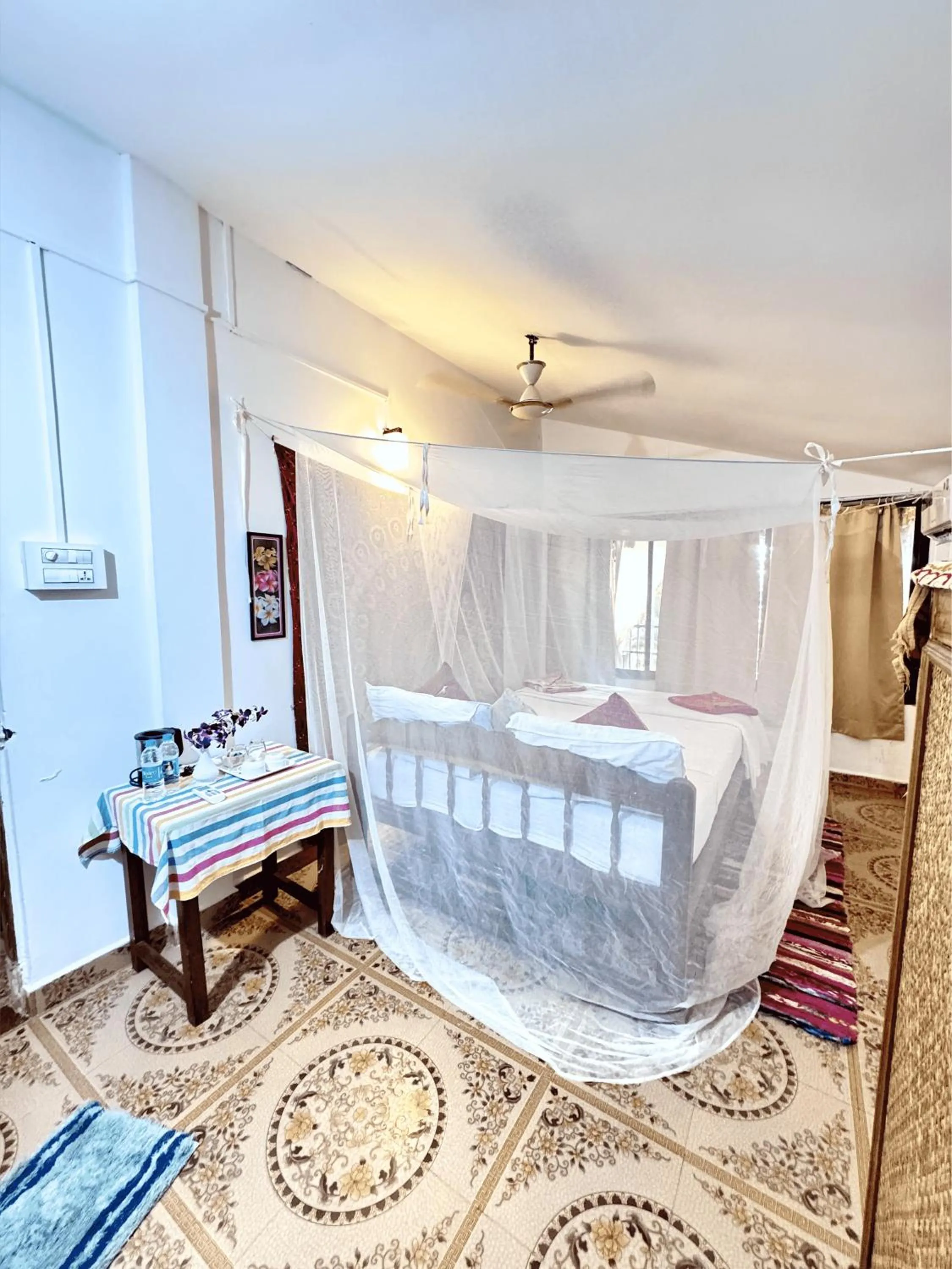 Bathroom, Bed in Secret Garden Agonda Beach Resort