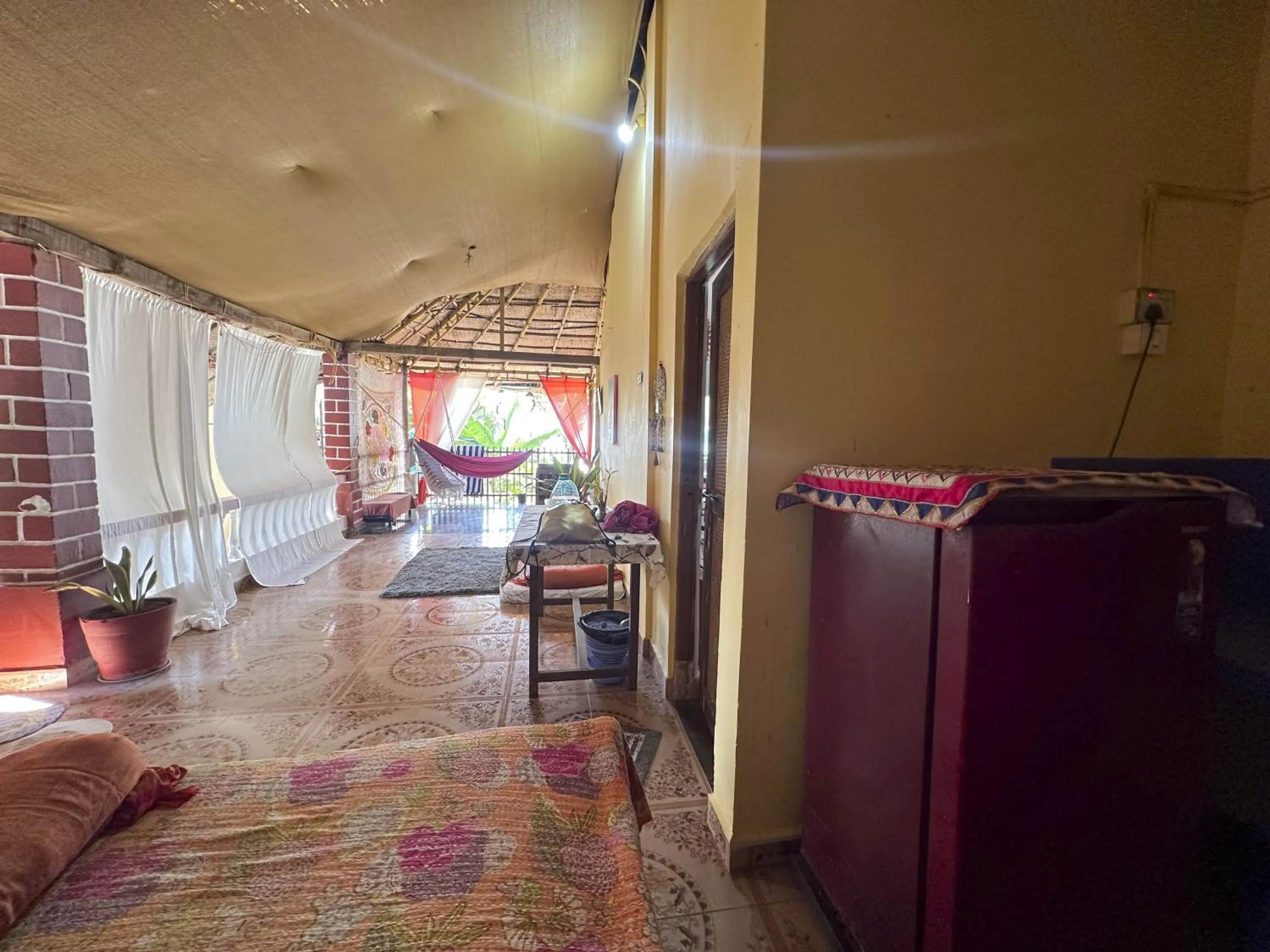 Balcony/Terrace, Bed in Secret Garden Agonda Beach Resort