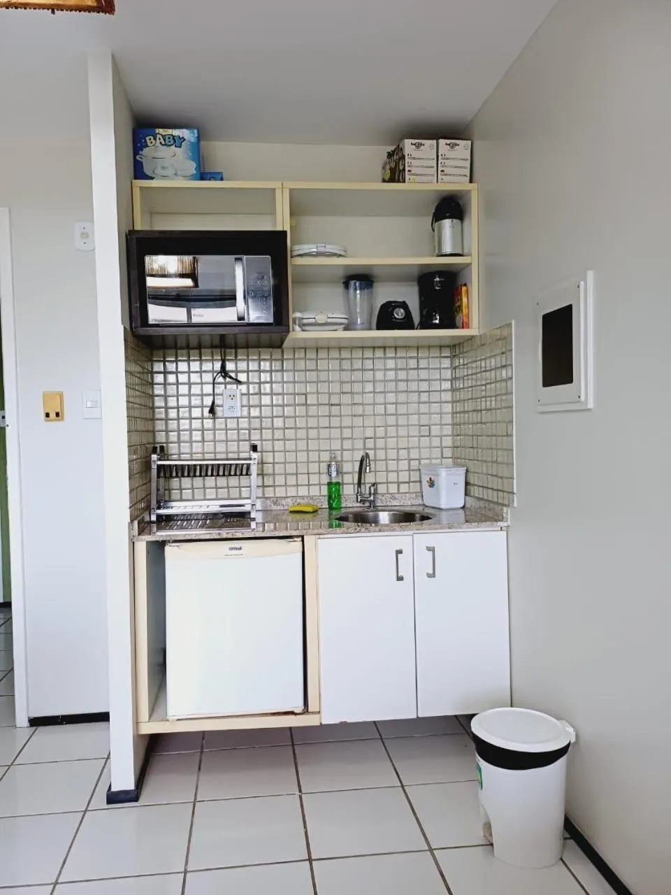 Kitchen or kitchenette in Gran lençóis Flat 2 suítes vista piscina