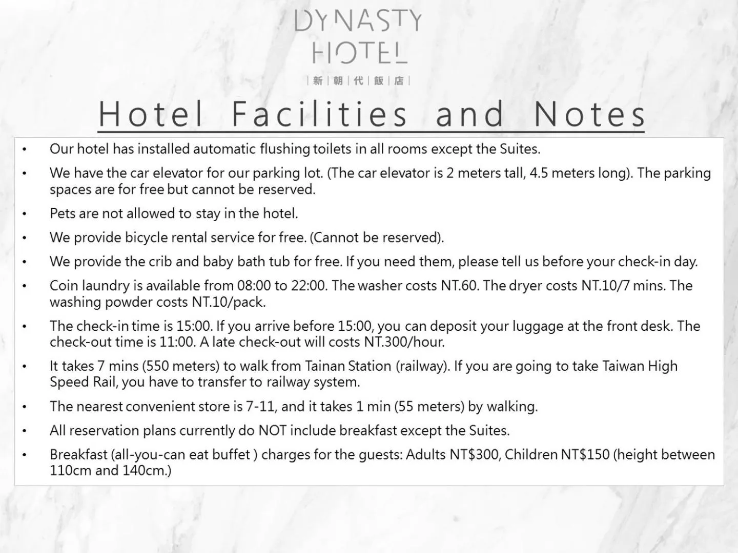 Property building in Dynasty Hotel