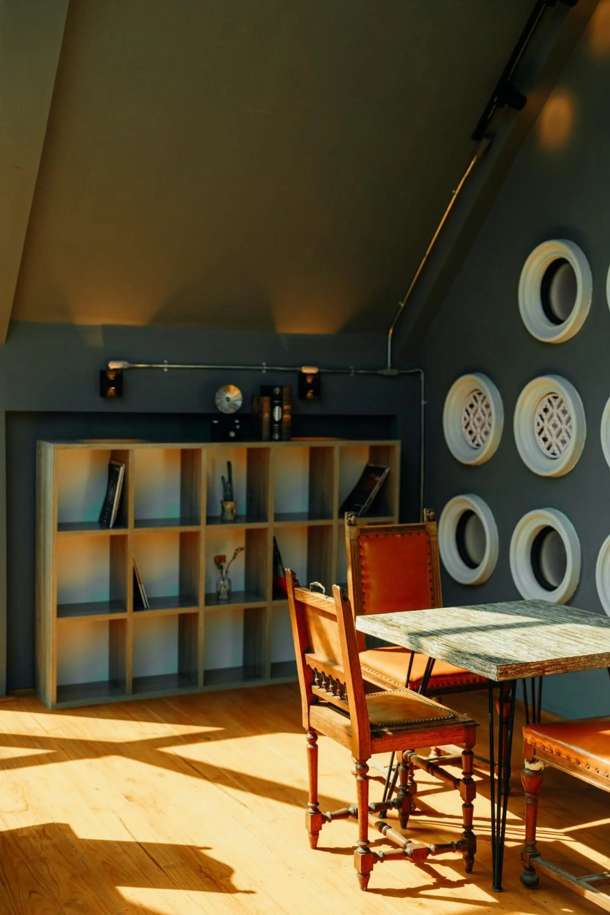 Seating area in Yellow Pillow village