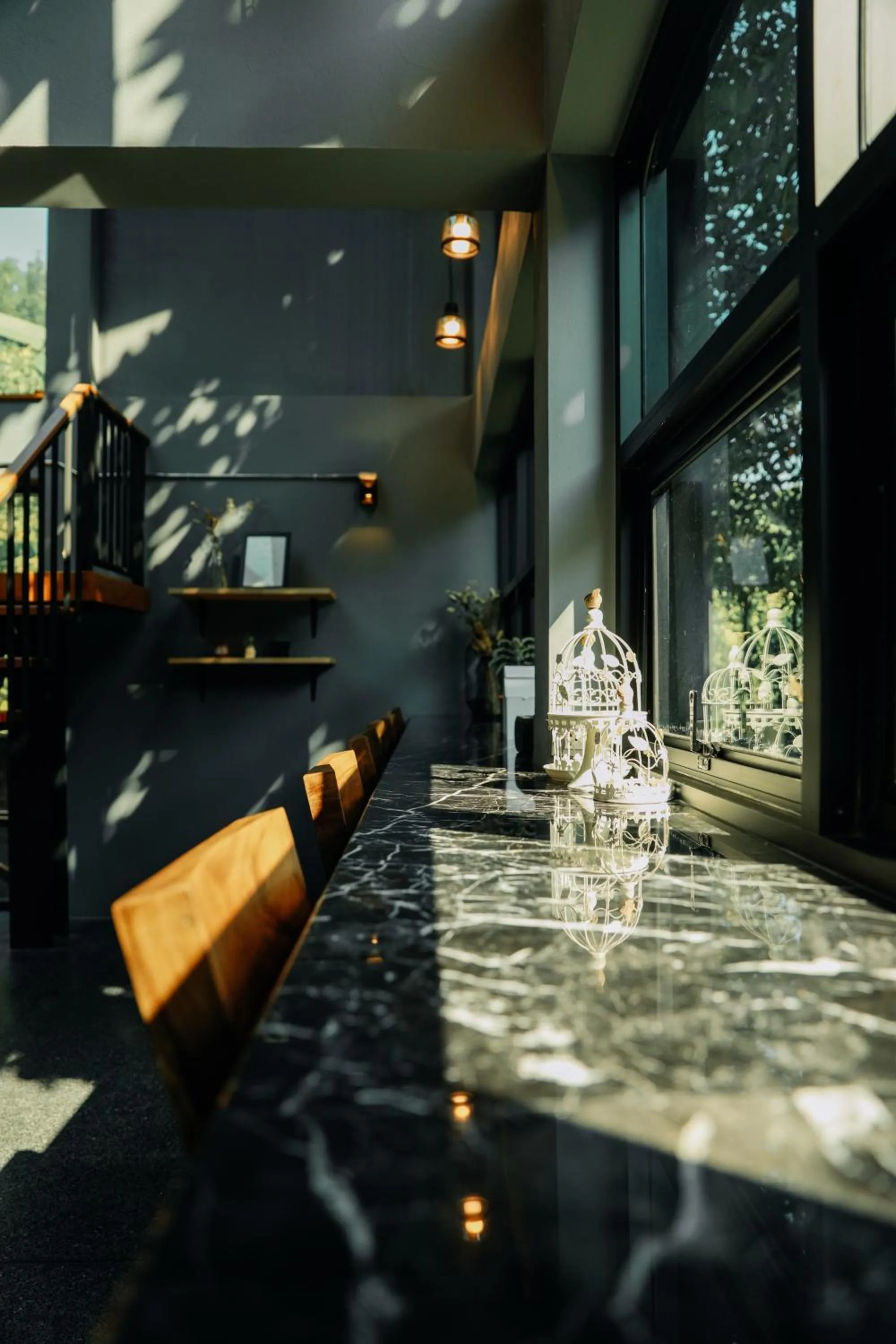 Seating area in Yellow Pillow village