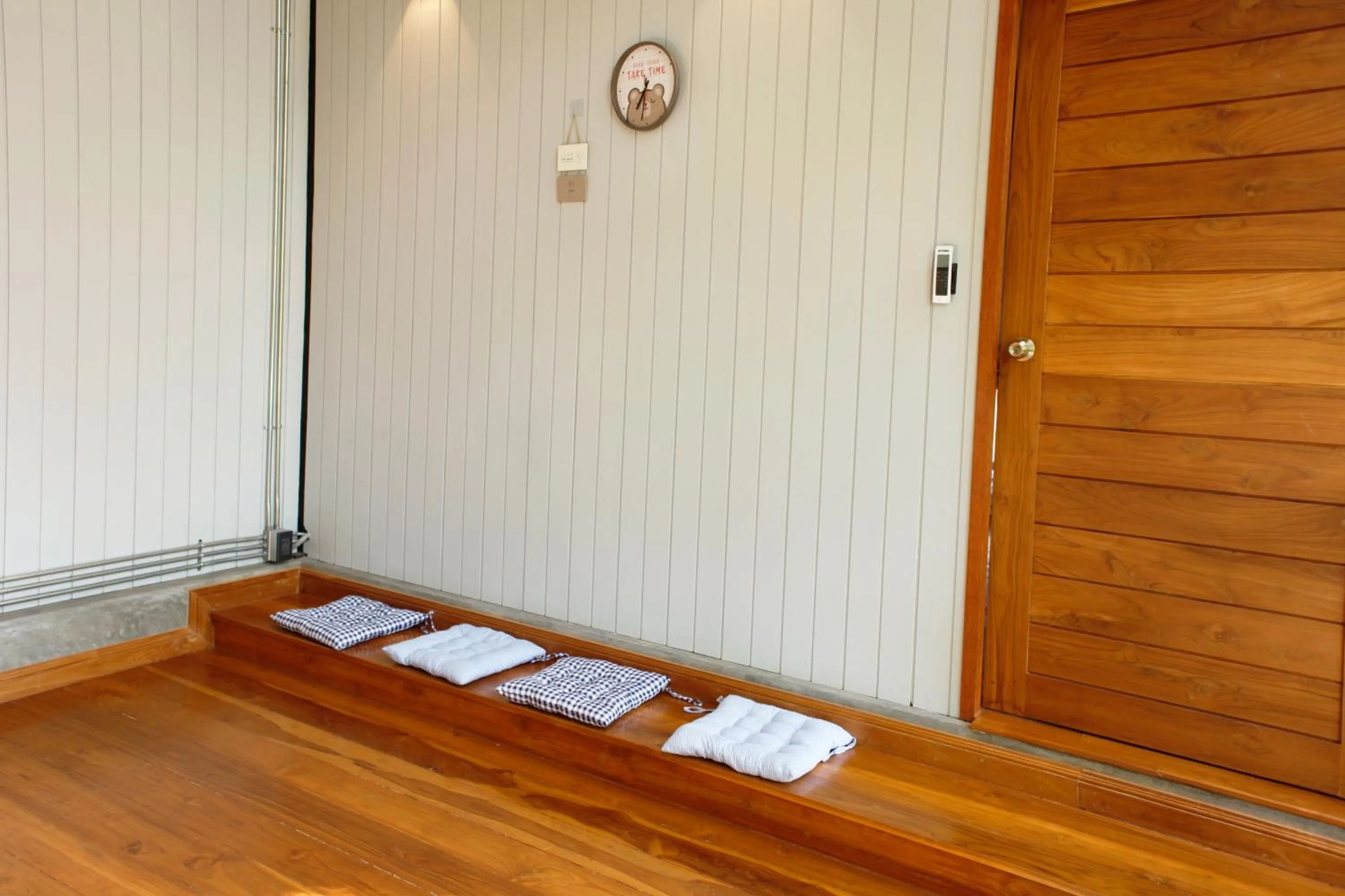 Seating area in Yellow Pillow village