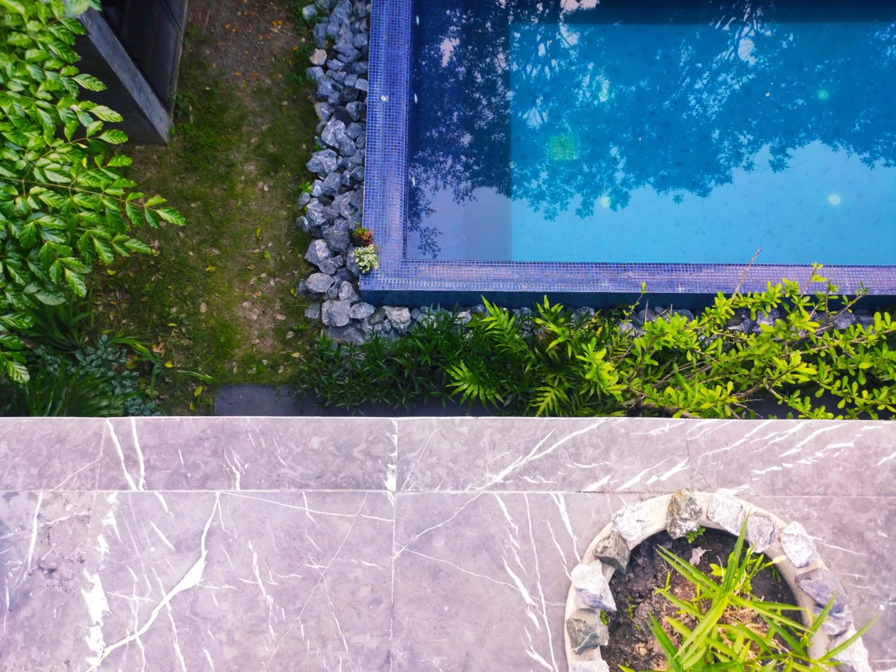 Pool view in Yellow Pillow village