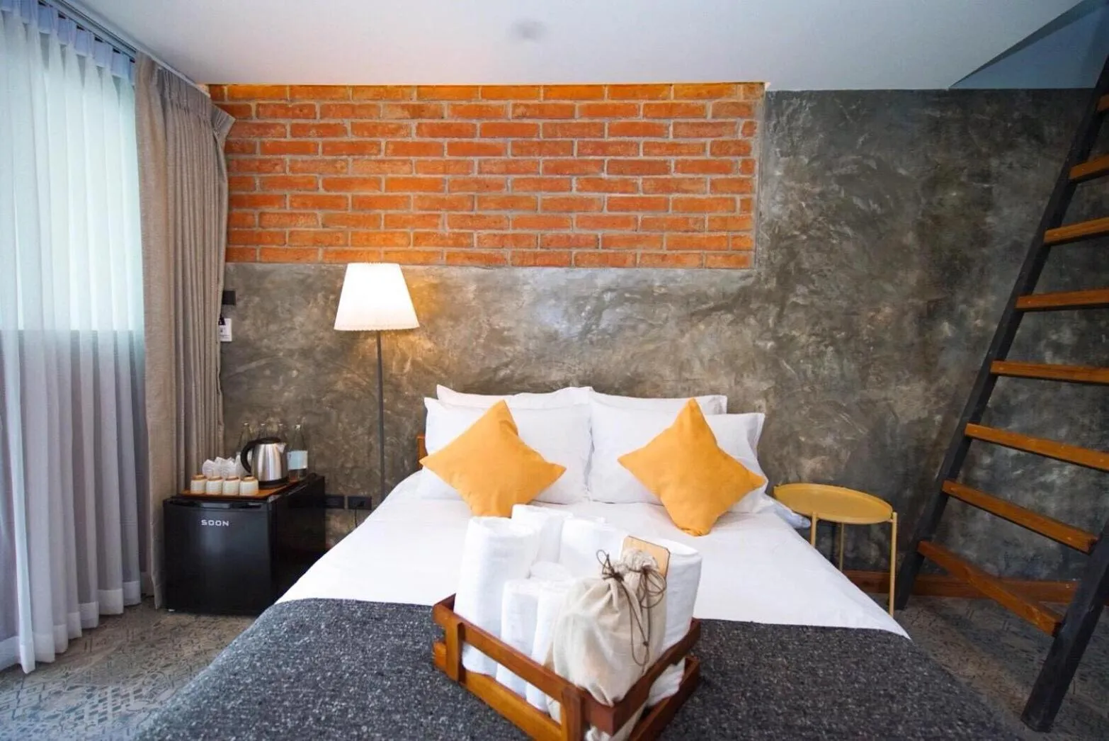 Bedroom, Bed in Yellow Pillow village