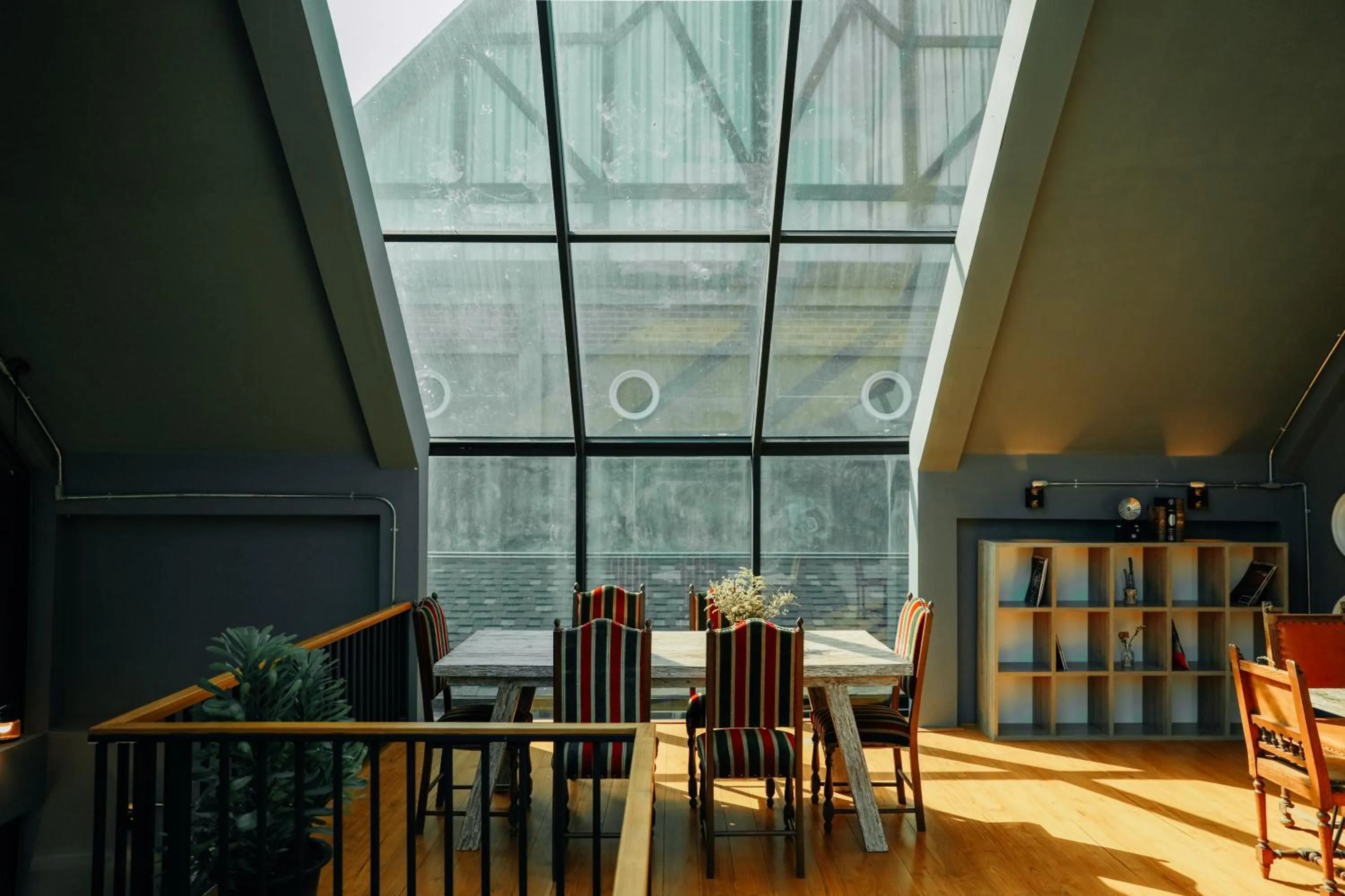 Seating area in Yellow Pillow village