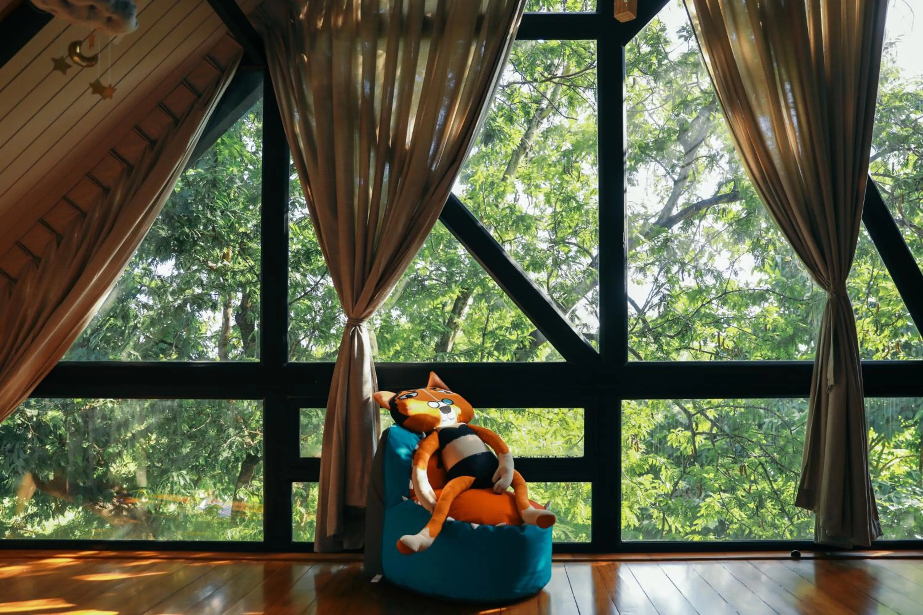 Seating area in Yellow Pillow village