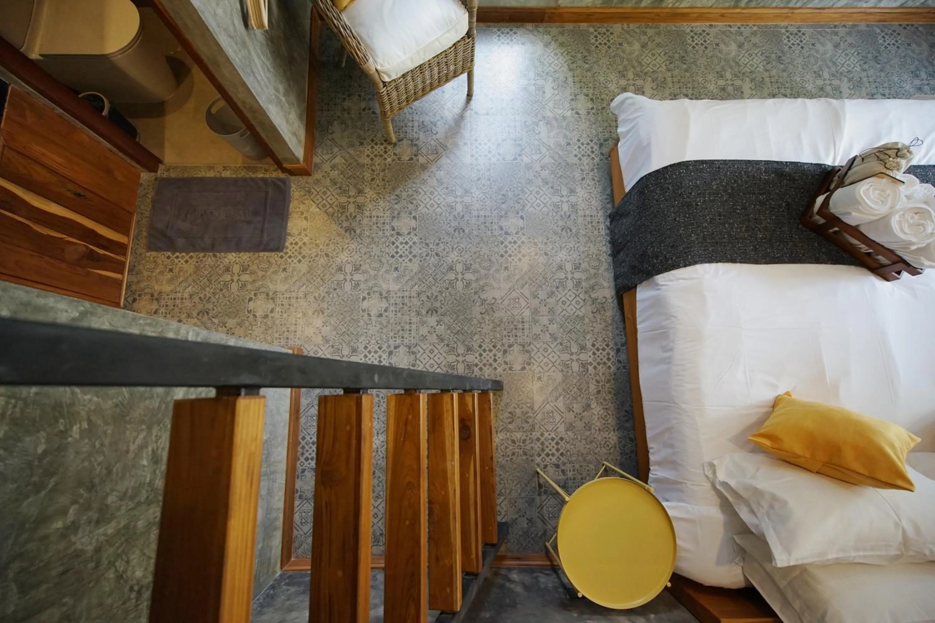 Bedroom, Bed in Yellow Pillow village