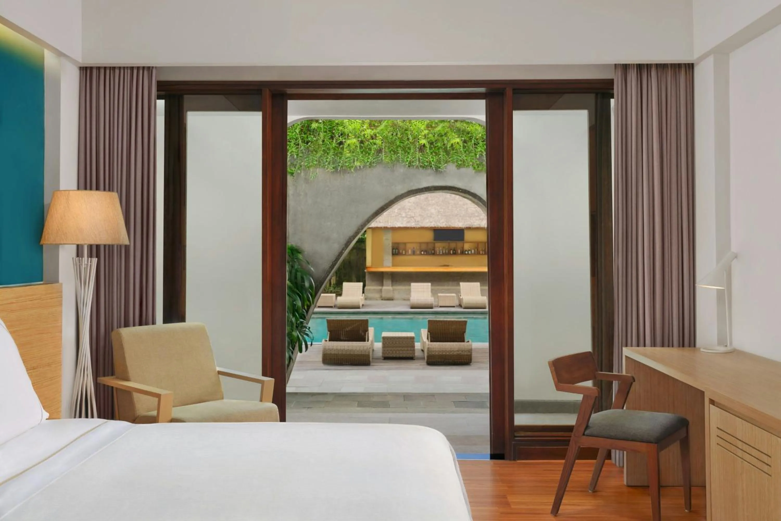 Swimming pool, Bed in Element Bali Ubud