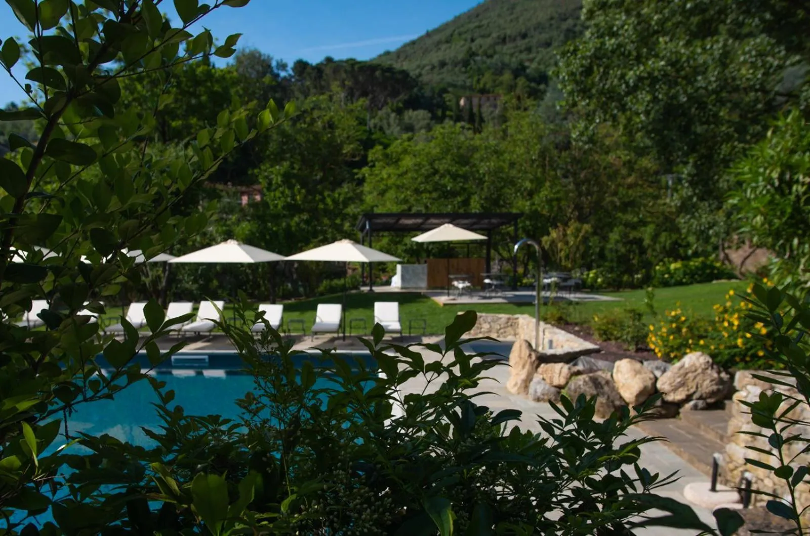 Pool view in Relais Corte Rodeschi
