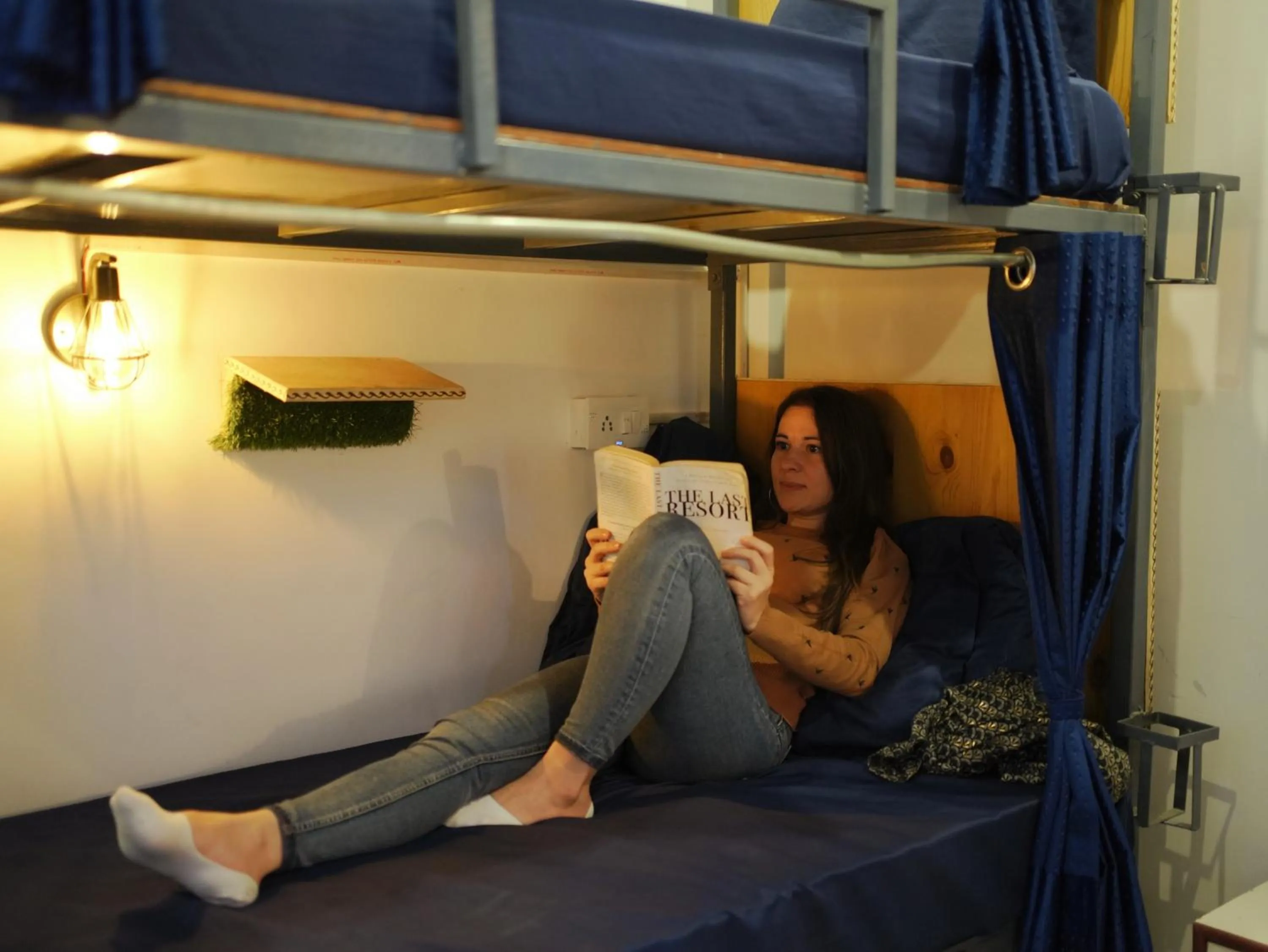 Bed in Skyard Hostel Rishikesh Laxman Jhula