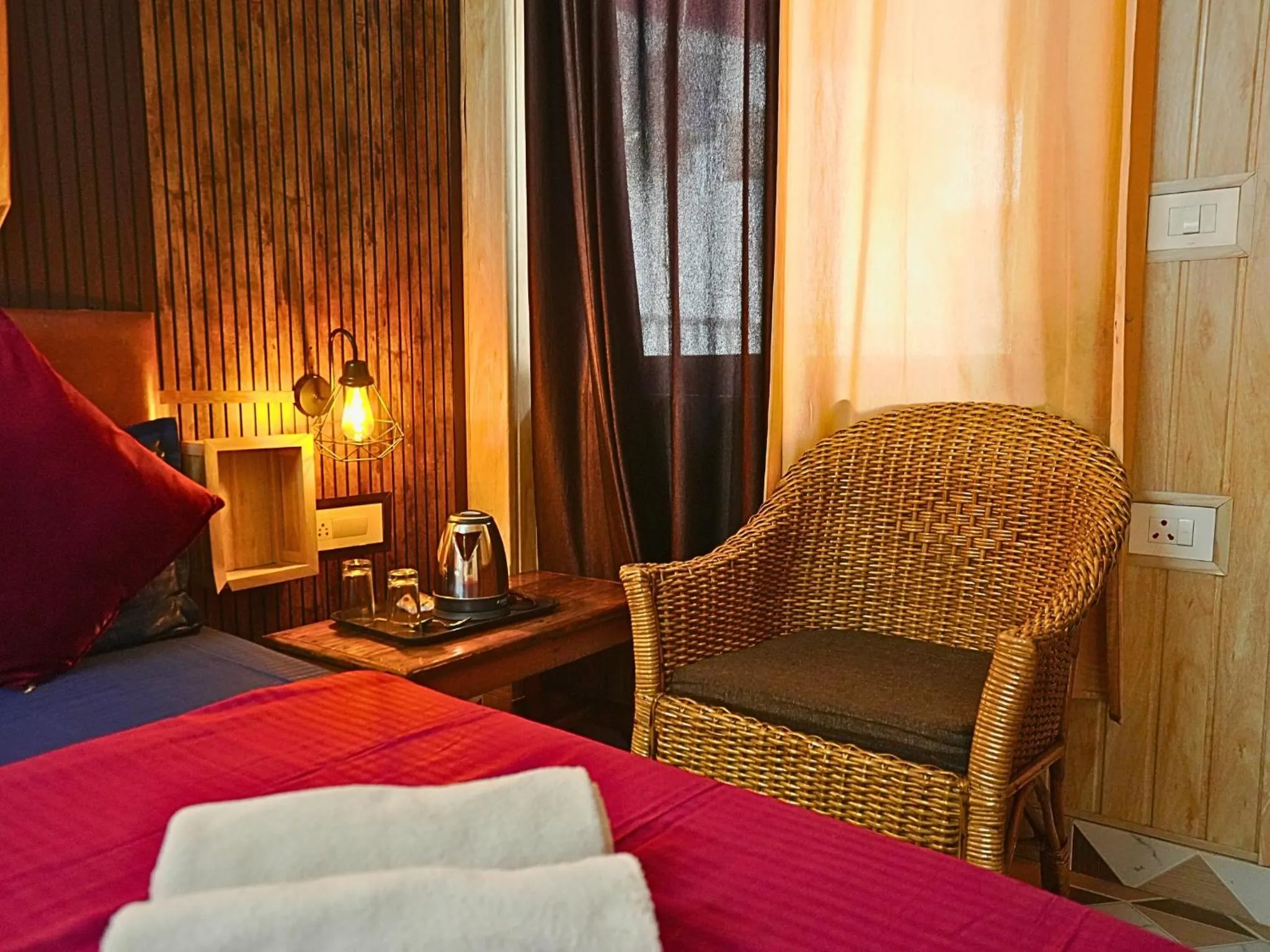 Bed in Skyard Hostel Rishikesh Laxman Jhula