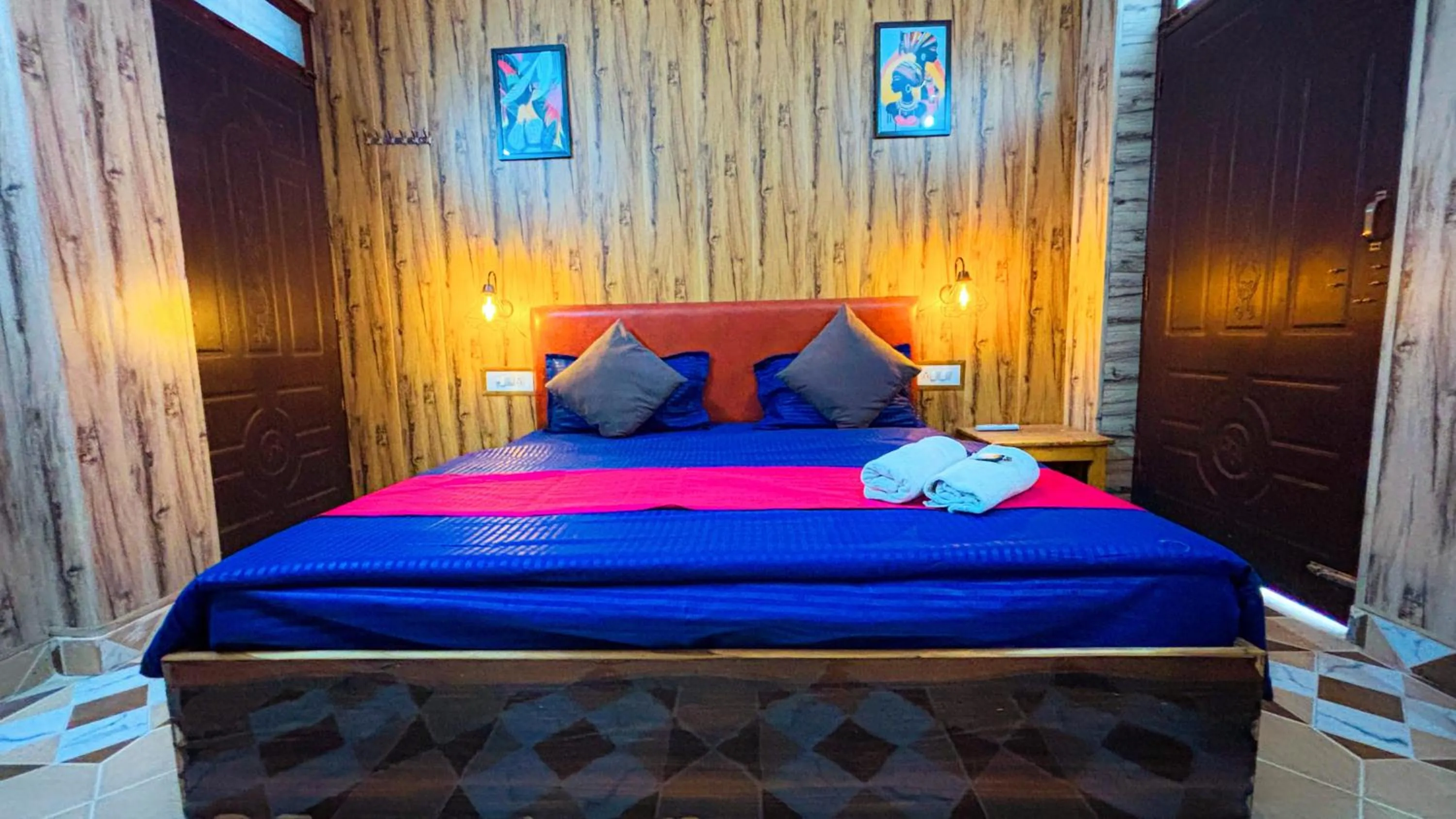 Bed in Skyard Hostel Rishikesh Laxman Jhula