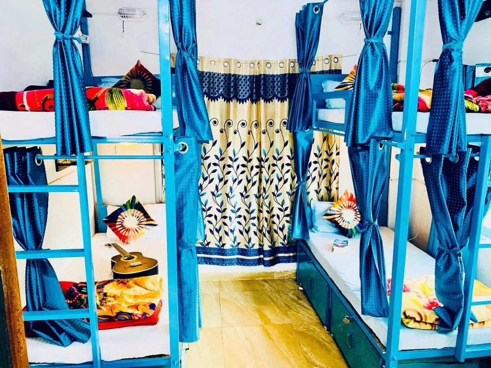 Bed in Skyard Hostel Rishikesh Laxman Jhula