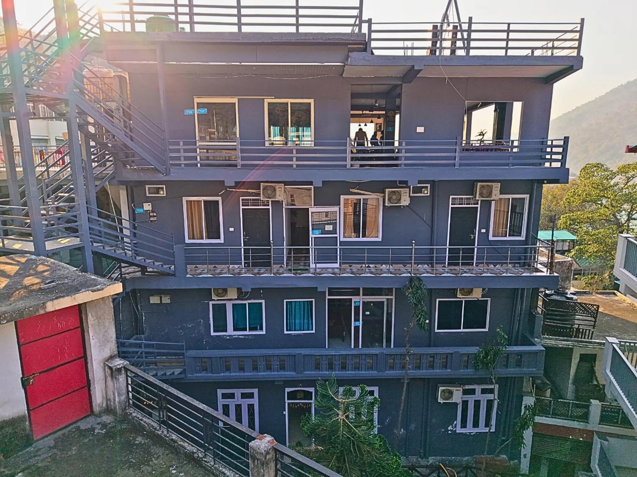 Property building in Skyard Hostel Rishikesh Laxman Jhula
