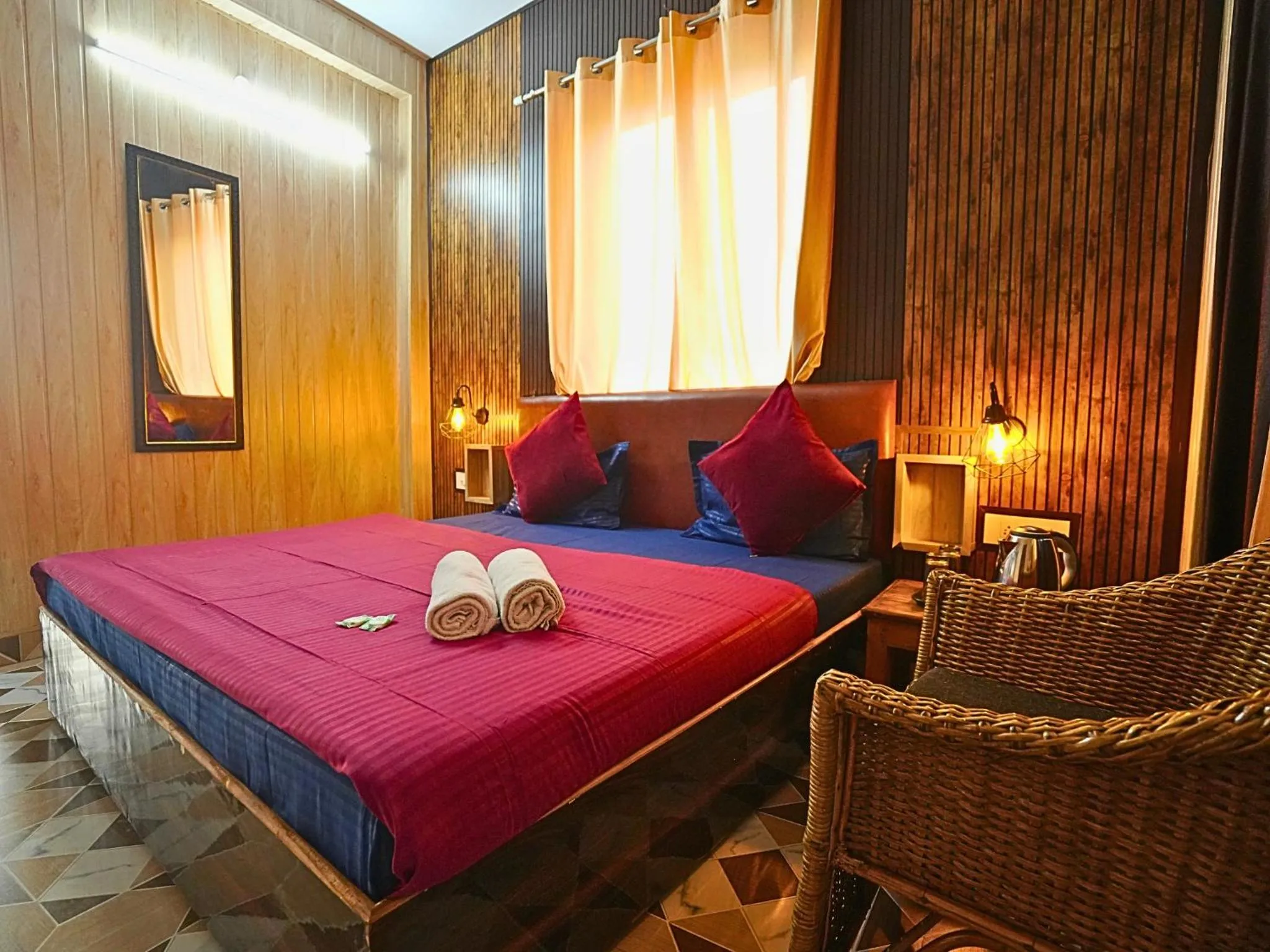 Bed in Skyard Hostel Rishikesh Laxman Jhula
