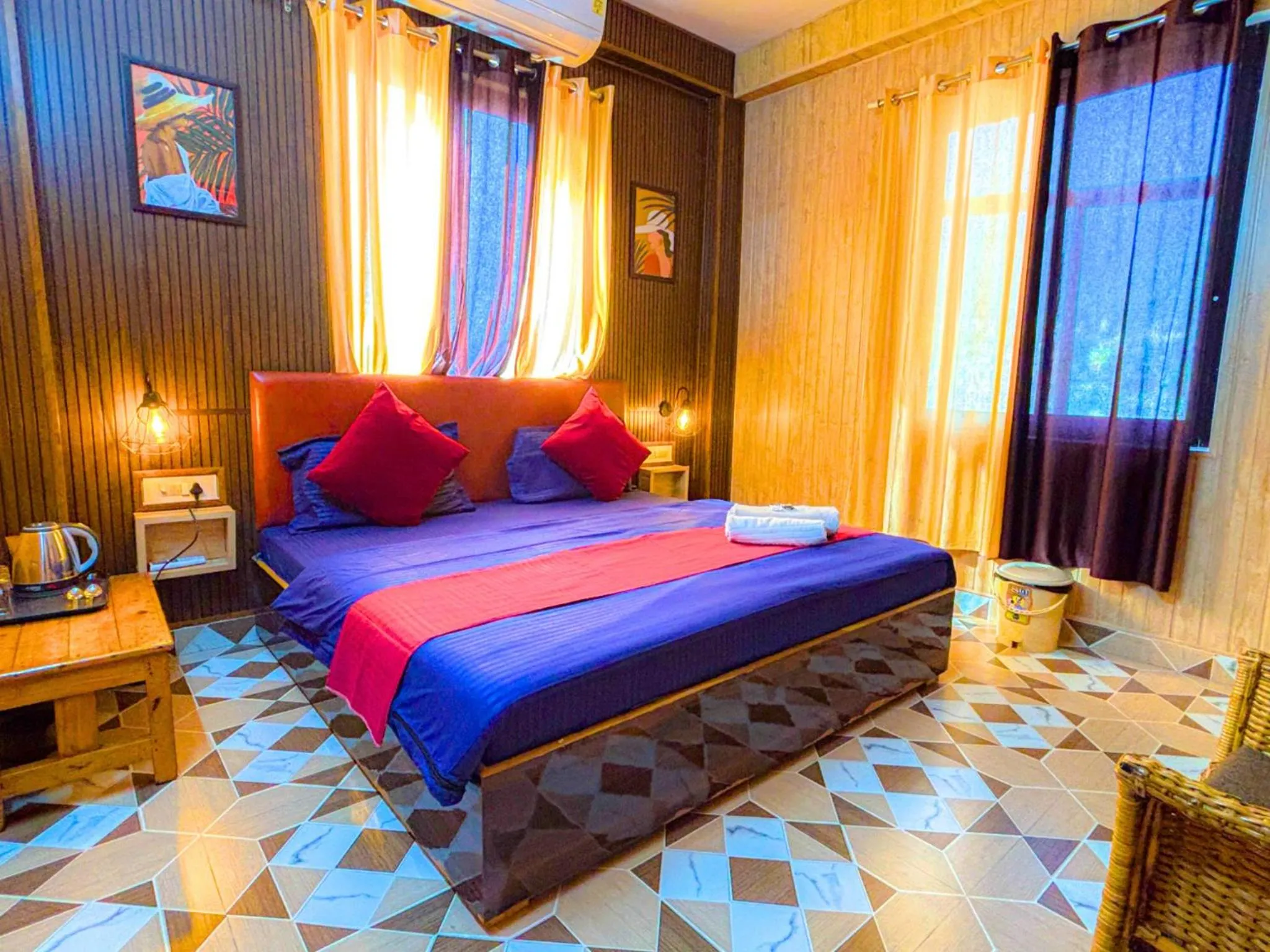 Bed in Skyard Hostel Rishikesh Laxman Jhula