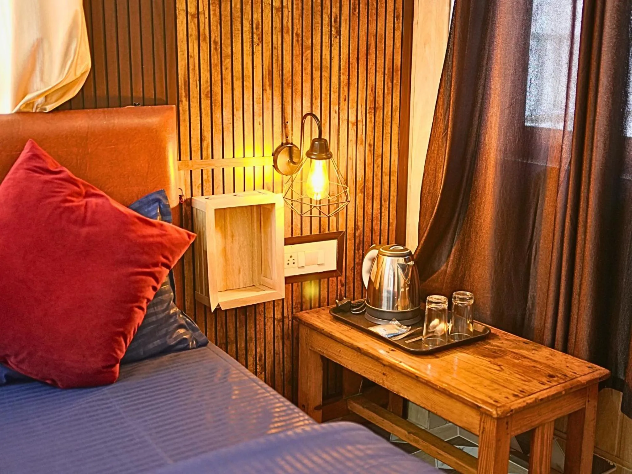 Bed in Skyard Hostel Rishikesh Laxman Jhula