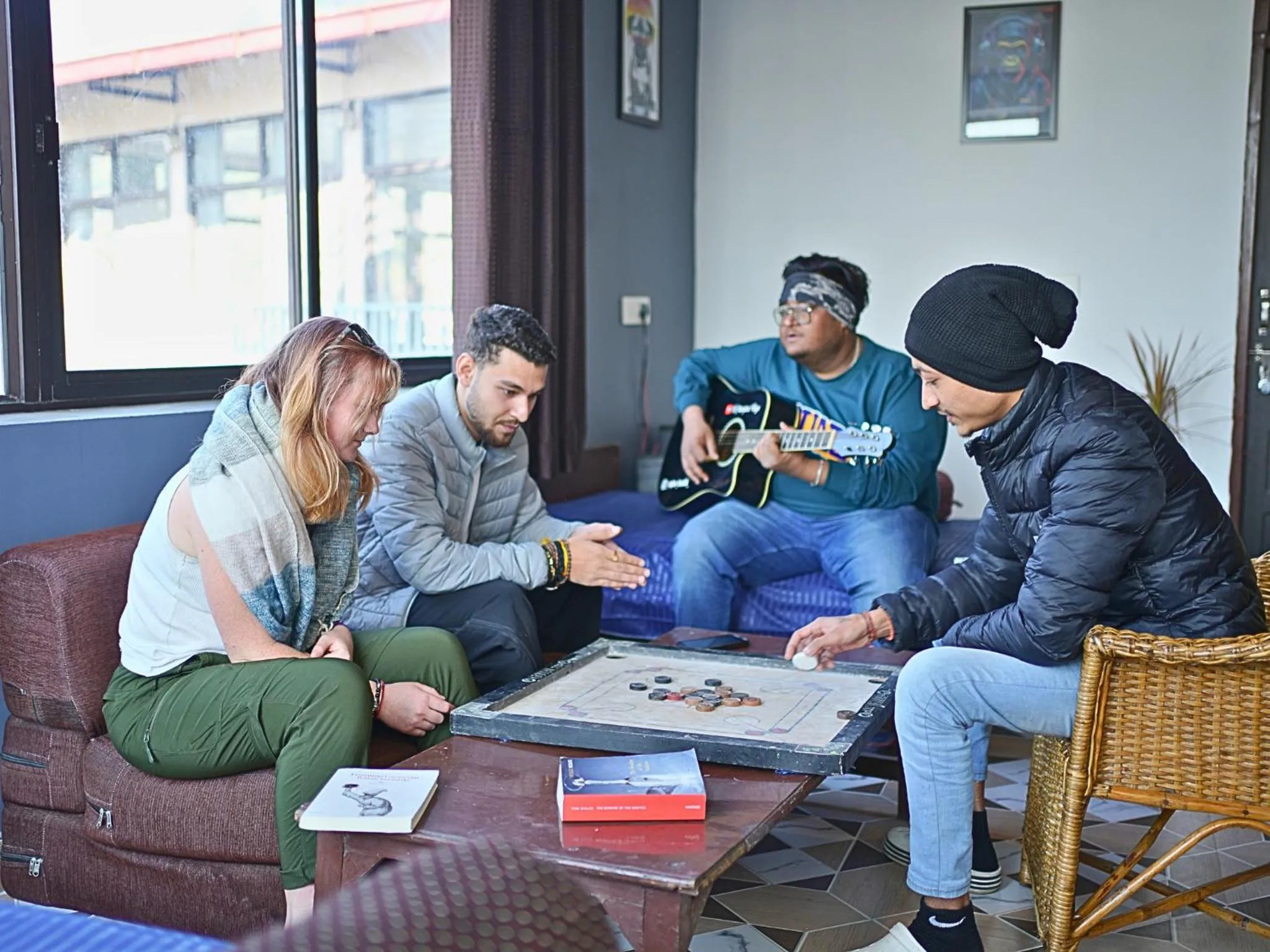 People in Skyard Hostel Rishikesh Laxman Jhula