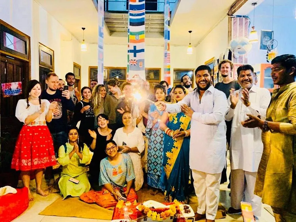 People in Skyard Hostel Rishikesh Laxman Jhula