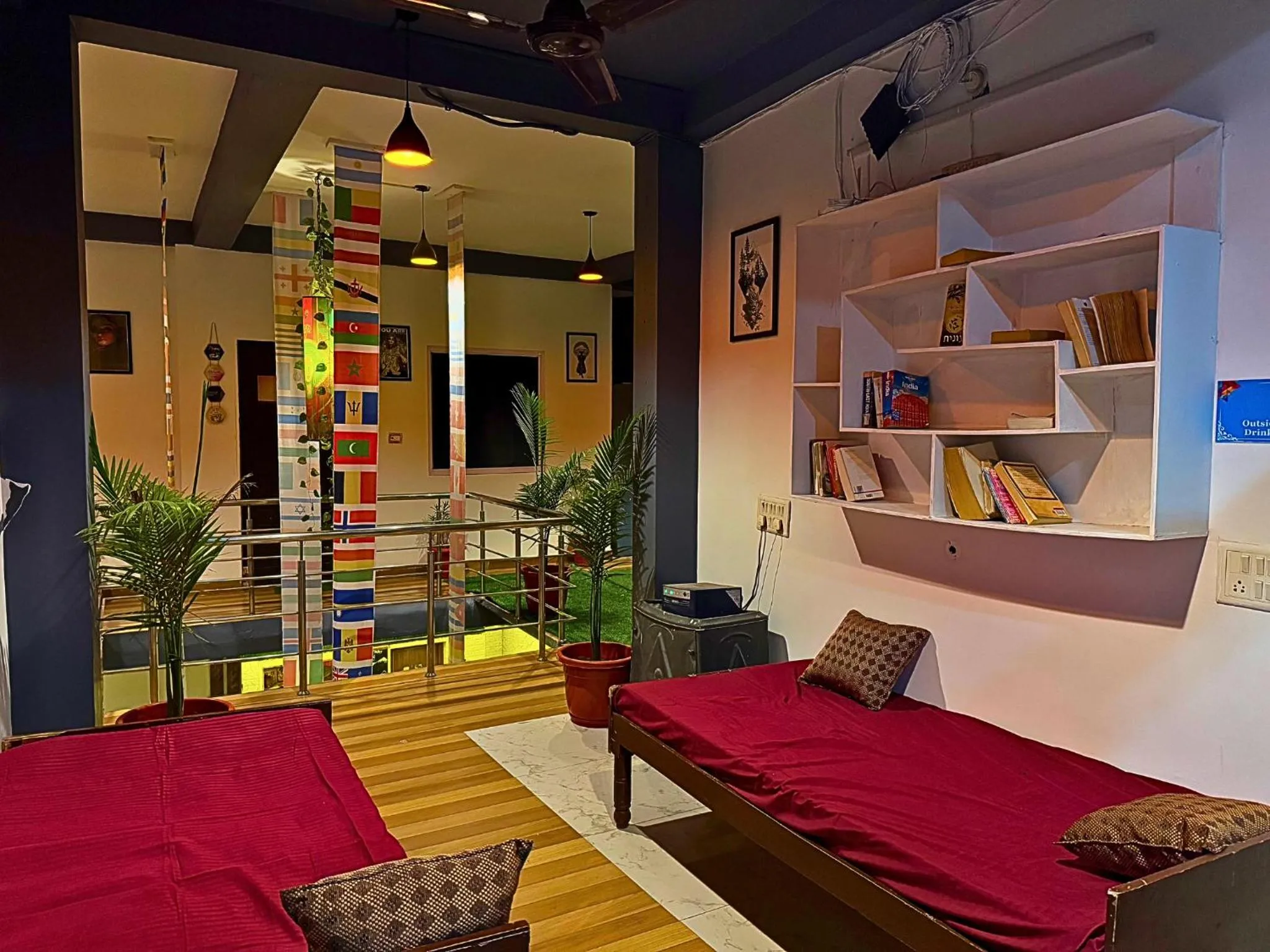 Library in Skyard Hostel Rishikesh Laxman Jhula