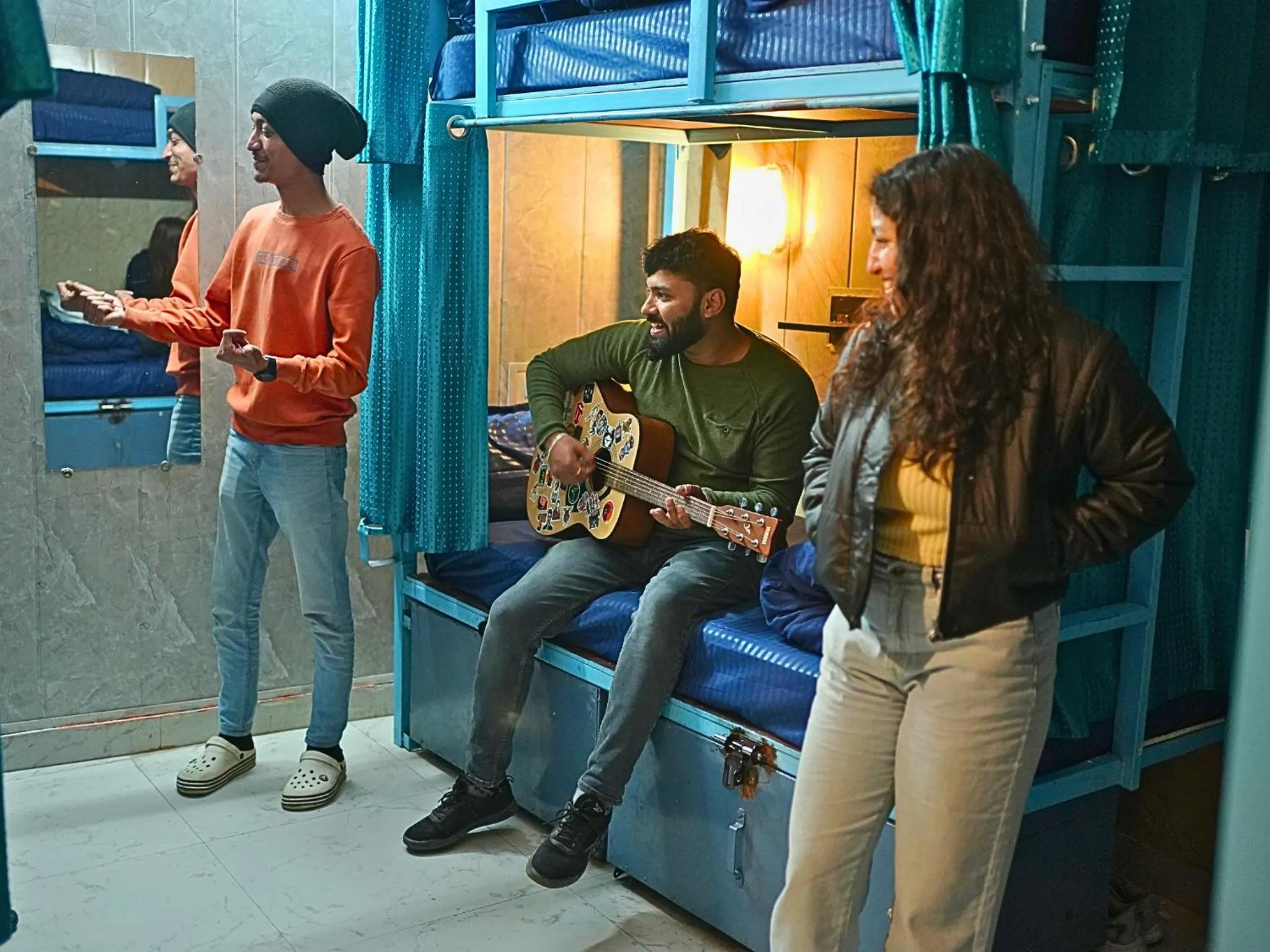 People in Skyard Hostel Rishikesh Laxman Jhula