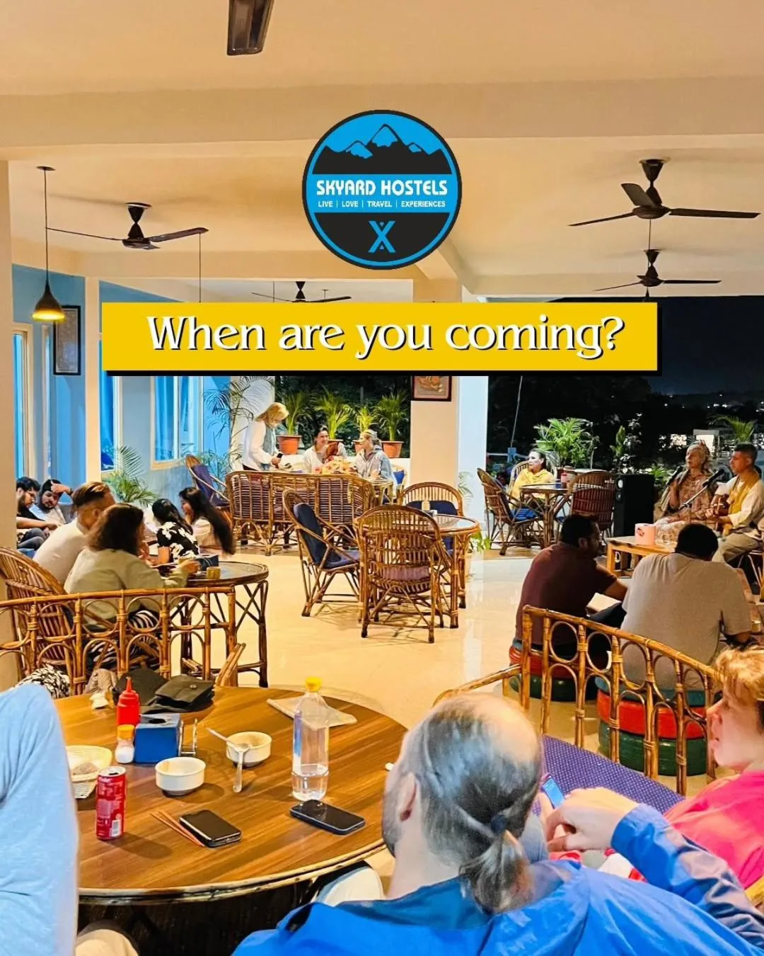 Restaurant/places to eat in Skyard Hostel Rishikesh Laxman Jhula