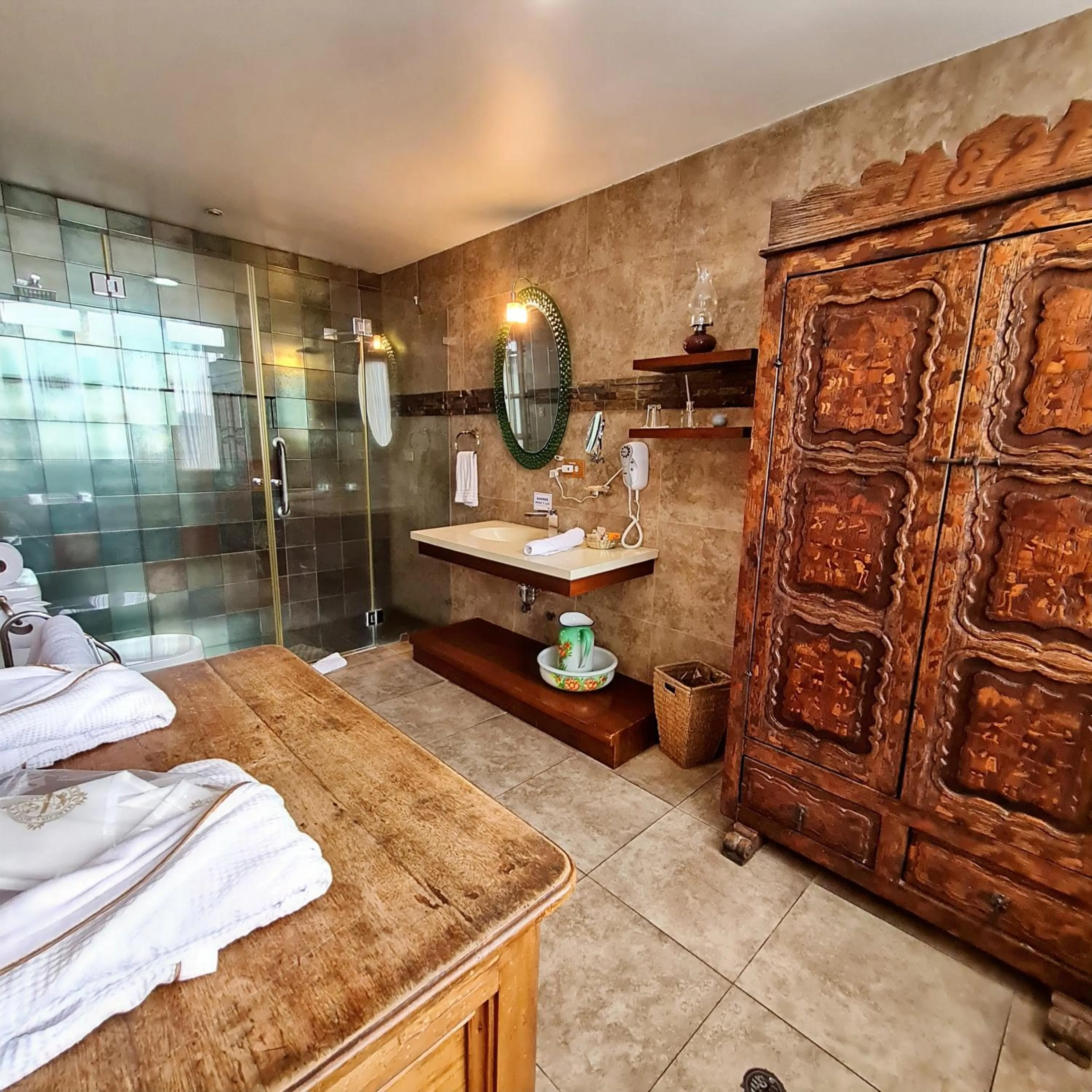 Bathroom, Bed in Hotel Boutique Casa San Marcos