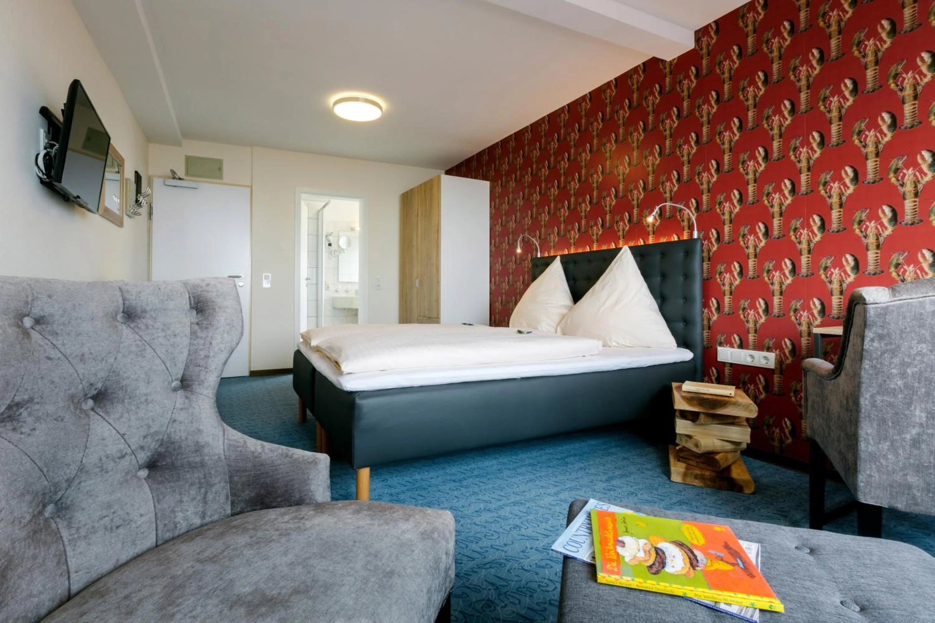 TV and multimedia, Bed in Hotel auf den Hummerklippen