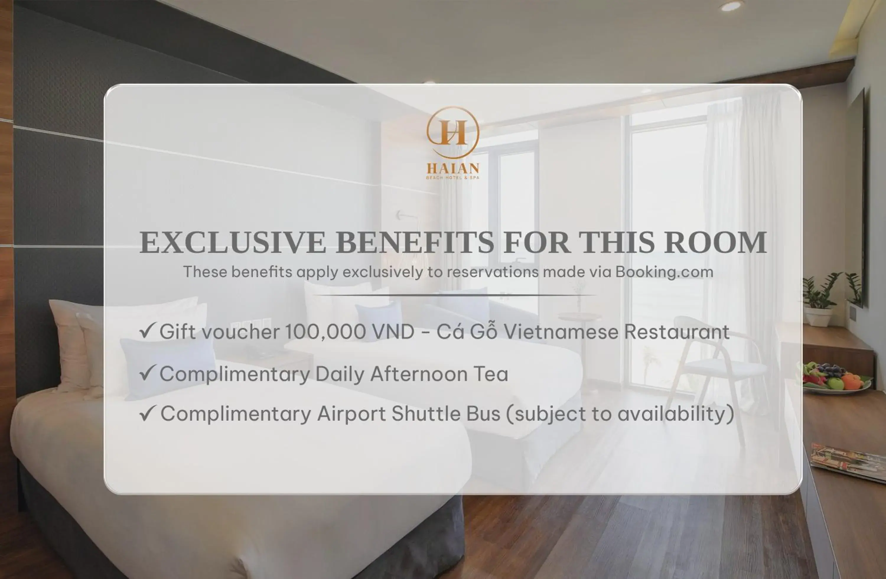 Deluxe Twin Room with Sea View - single occupancy - Afternoon Tea Included in HAIAN Beach Hotel & Spa Deluxe Twin Room with Sea View - single occupancy - Afternoon Tea Included in HAIAN Beach Hotel & Spa