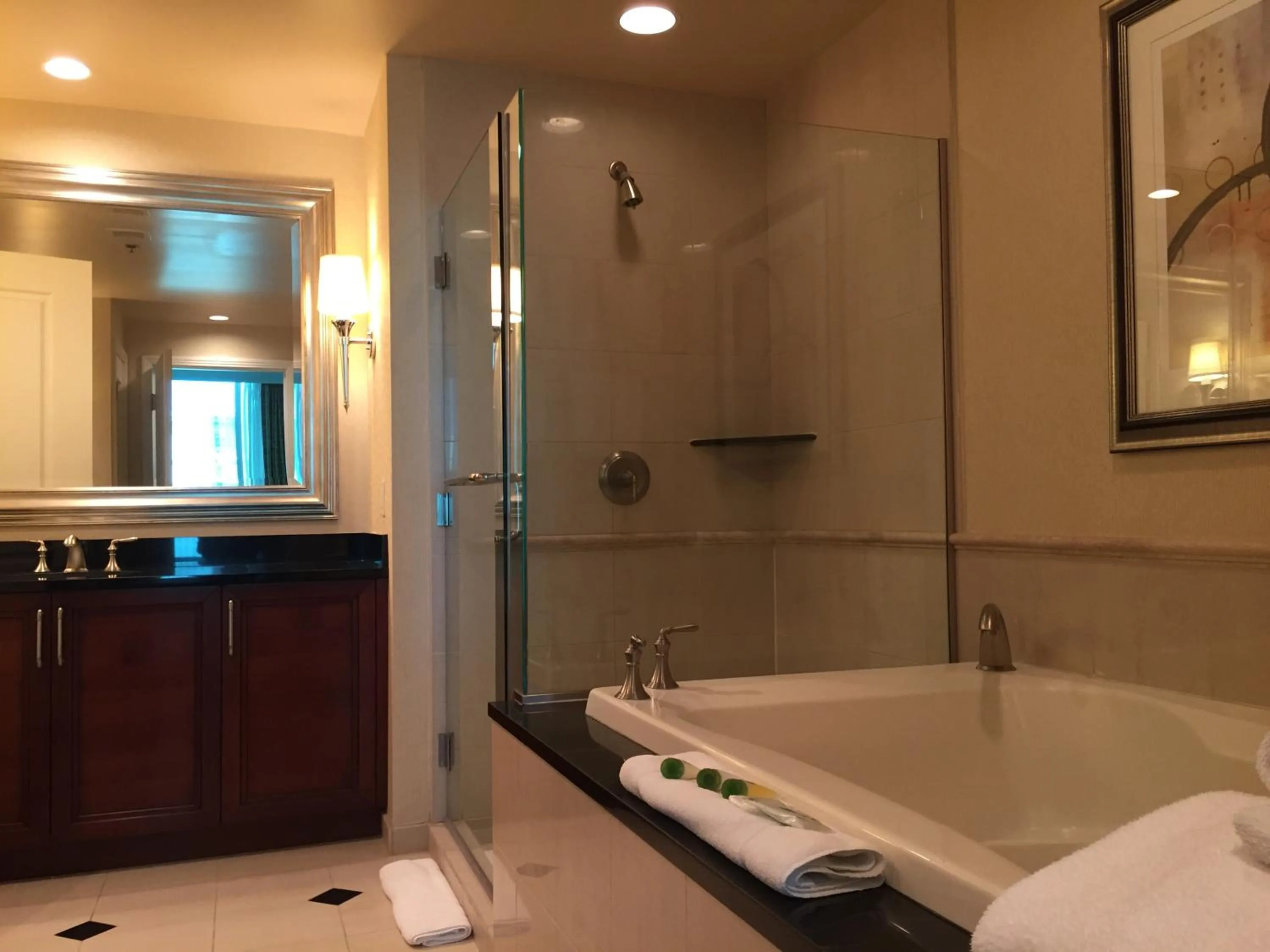 Bathroom in True 1BR Balcony Suite with Strip View at MGM Signature