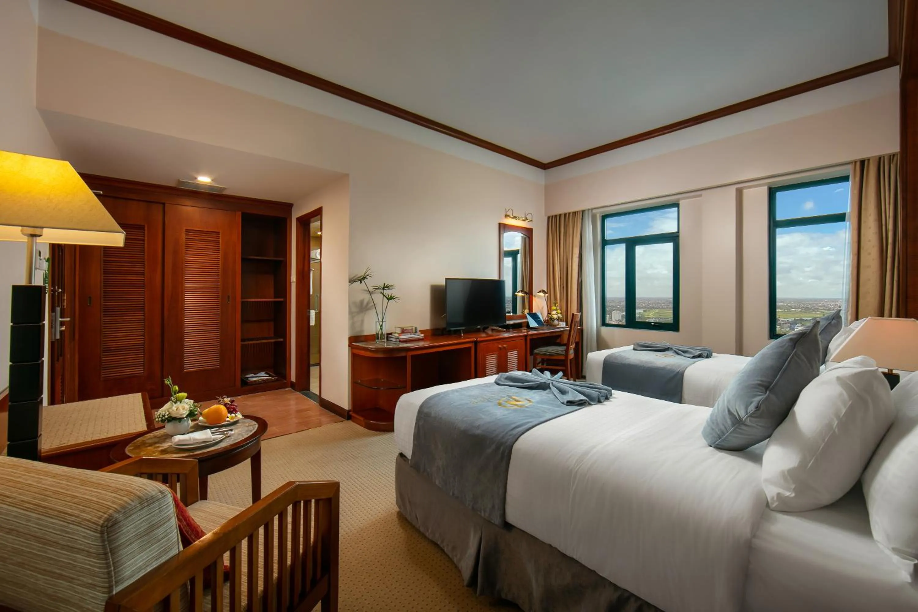 Bed in Nam Cuong Hai Duong Hotel