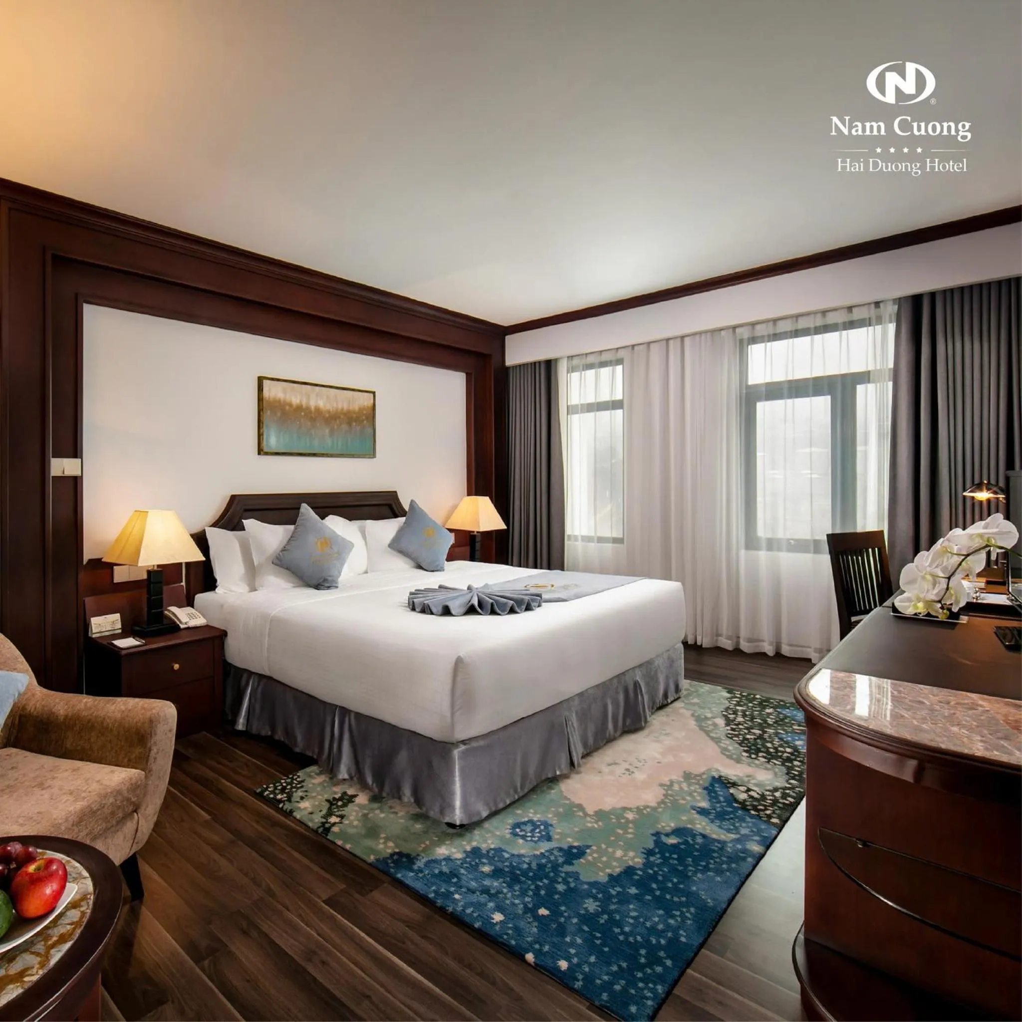 Bed in Nam Cuong Hai Duong Hotel