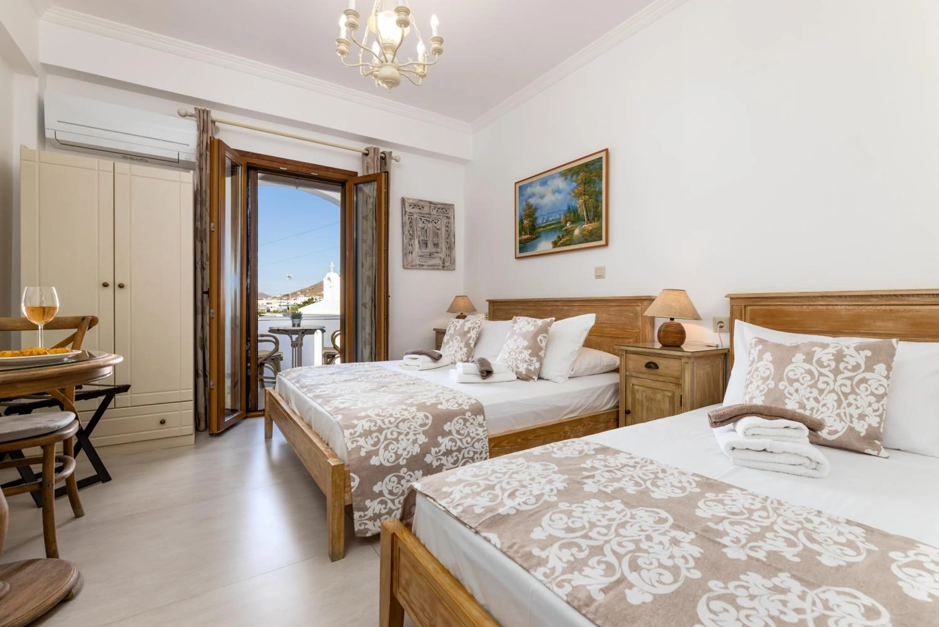 towels, Bed in Panos Luxury Studios