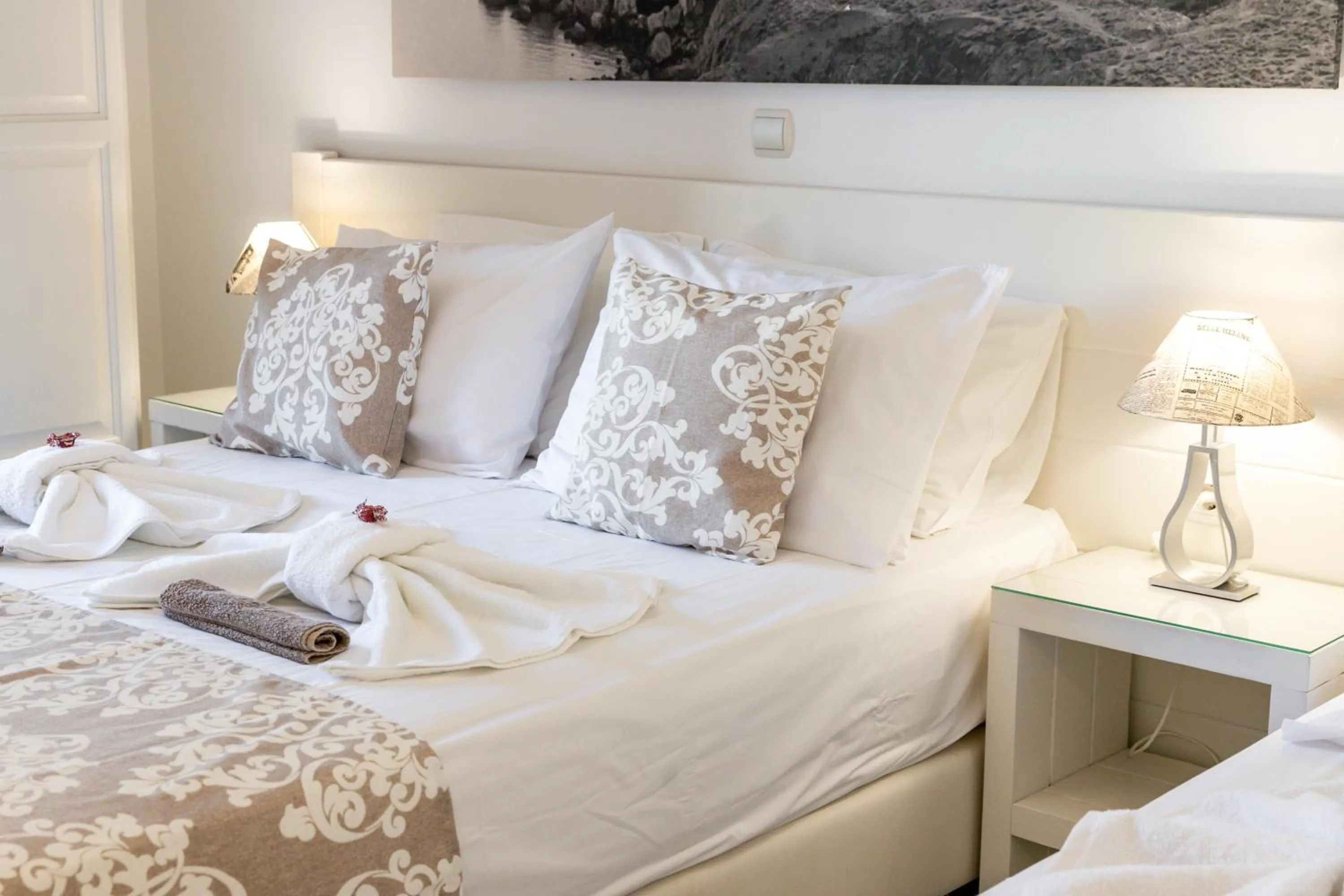 towels, Bed in Panos Luxury Studios