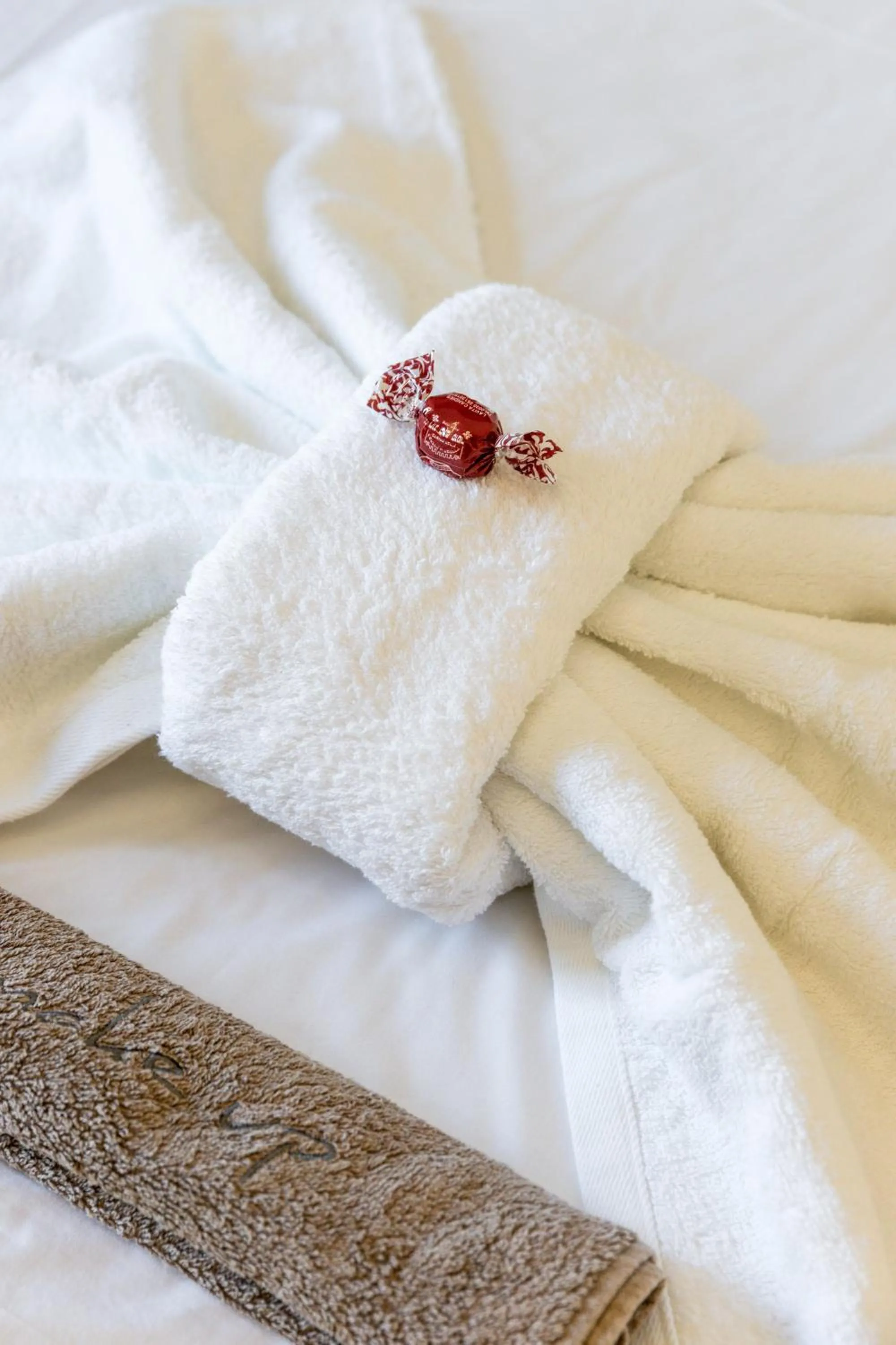 towels, Bed in Panos Luxury Studios