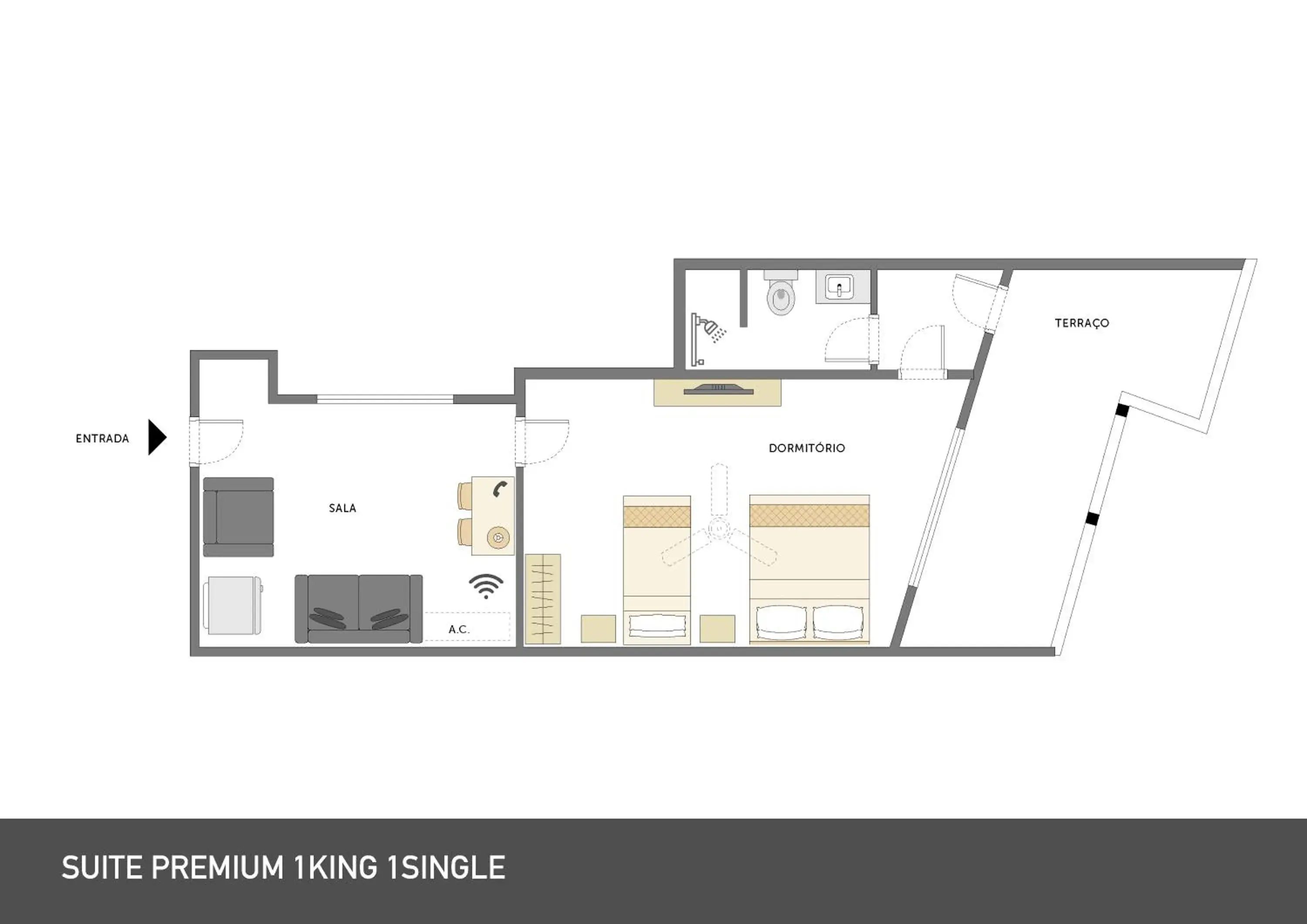 Suite Premium 1 King 1 Single in Hotel Rojas All Suite Suite Premium 1 King 1 Single in Hotel Rojas All Suite