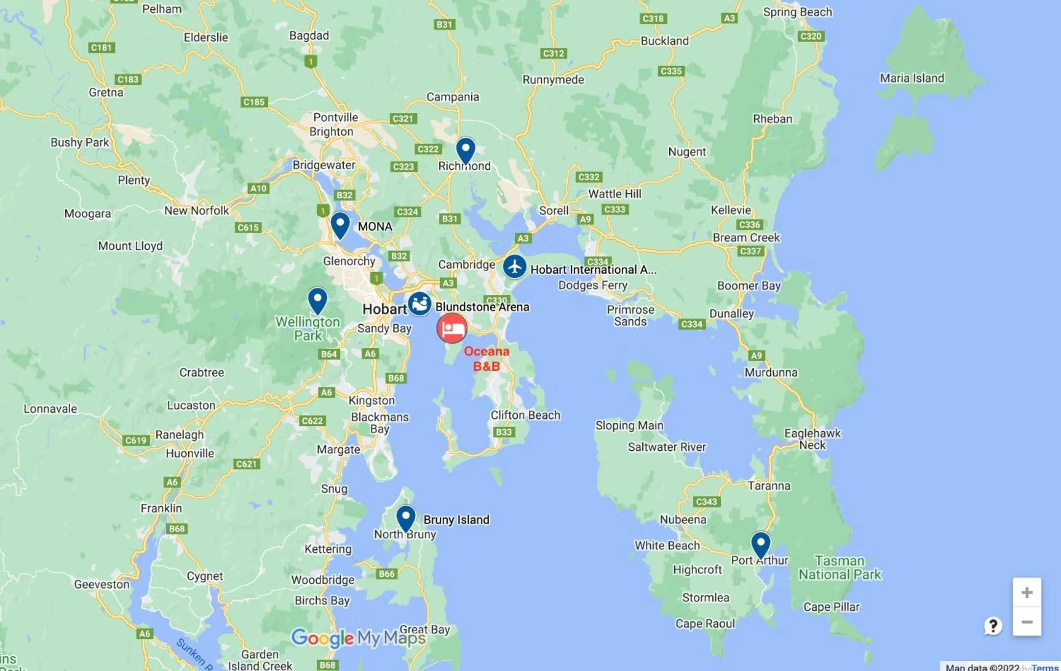 Landmark view in Oceana B&B