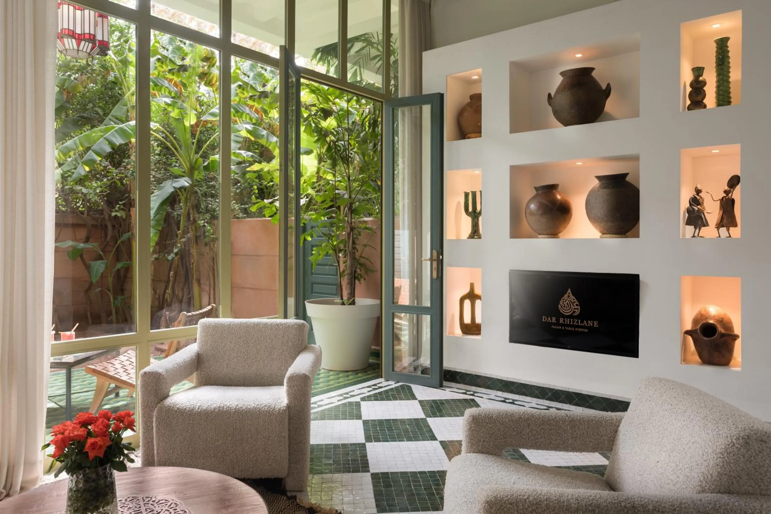 Seating area in Dar Rhizlane, Palais Table d'hôtes & SPA