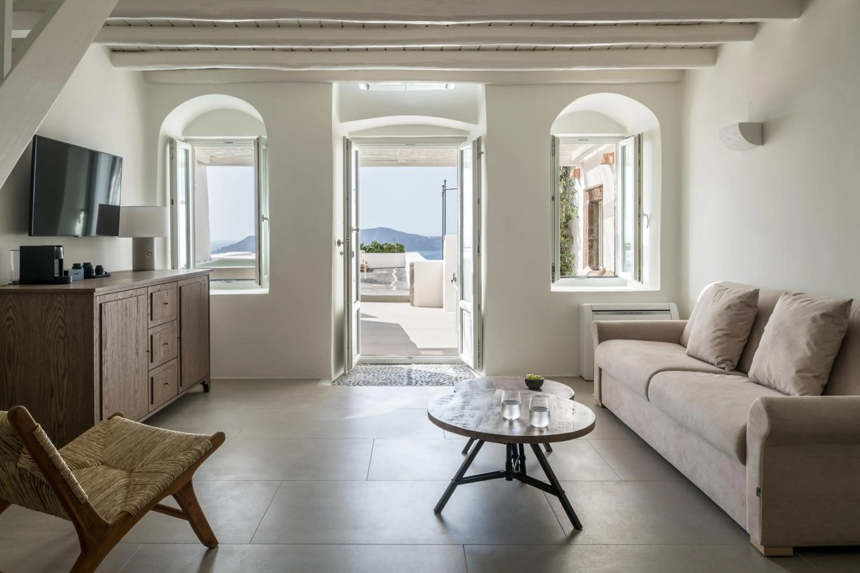 Living room in Enigma Suites