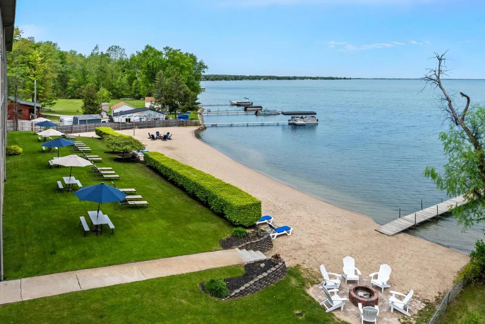 Beach in Beachfront Hotel Houghton Lake
