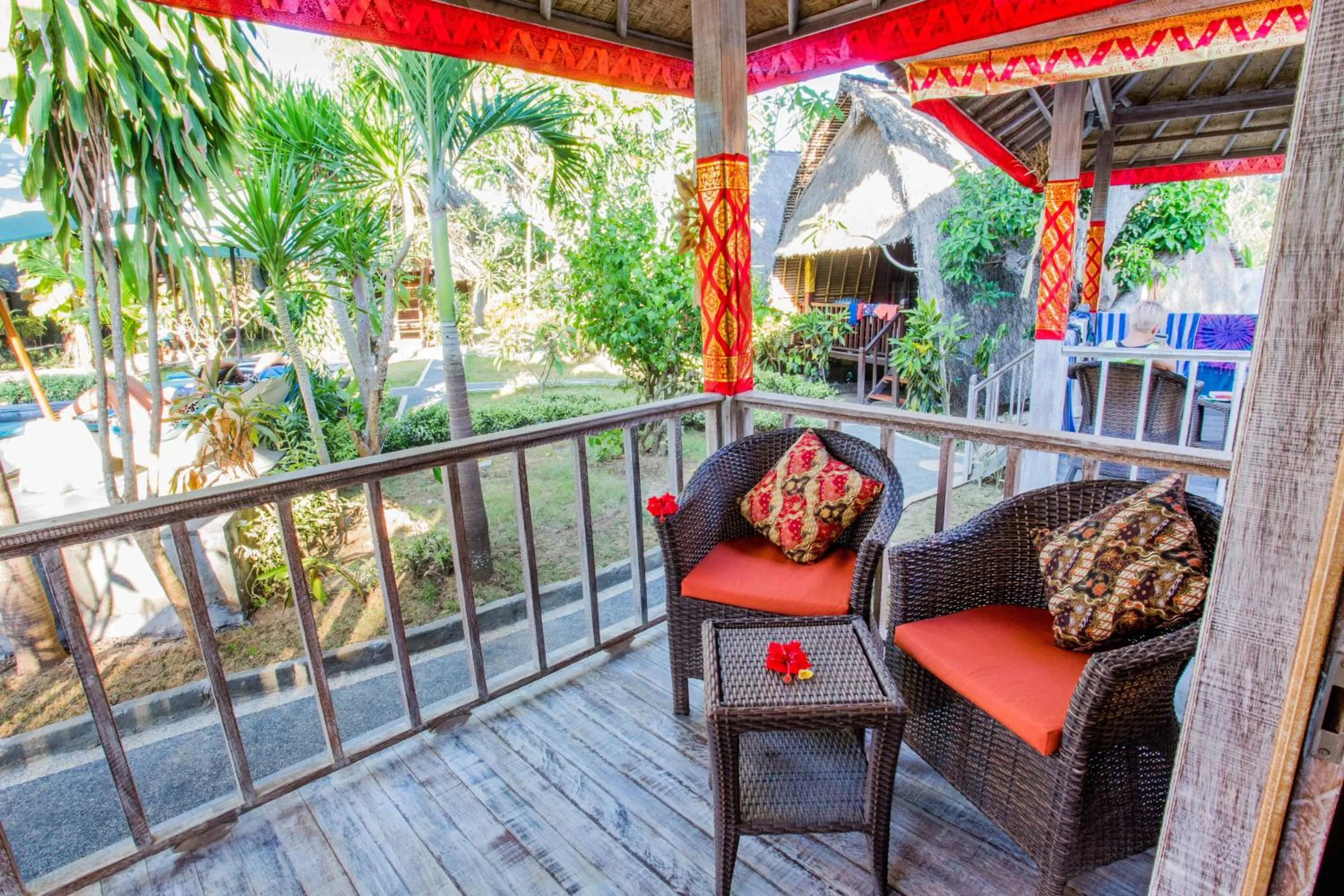 Garden view in Lotus Garden Huts