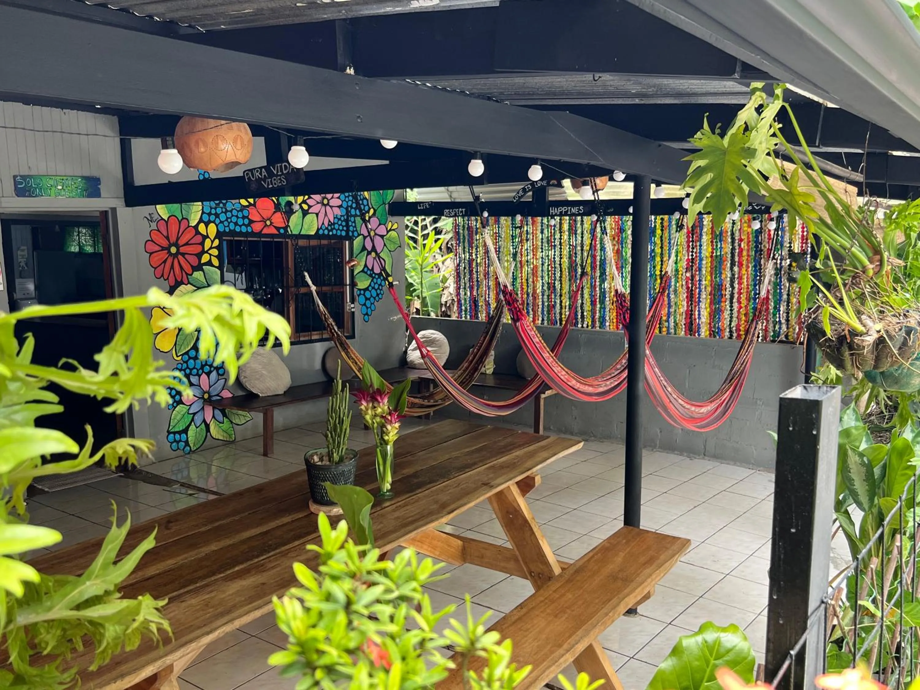 Living room in Pura Vida Hostel